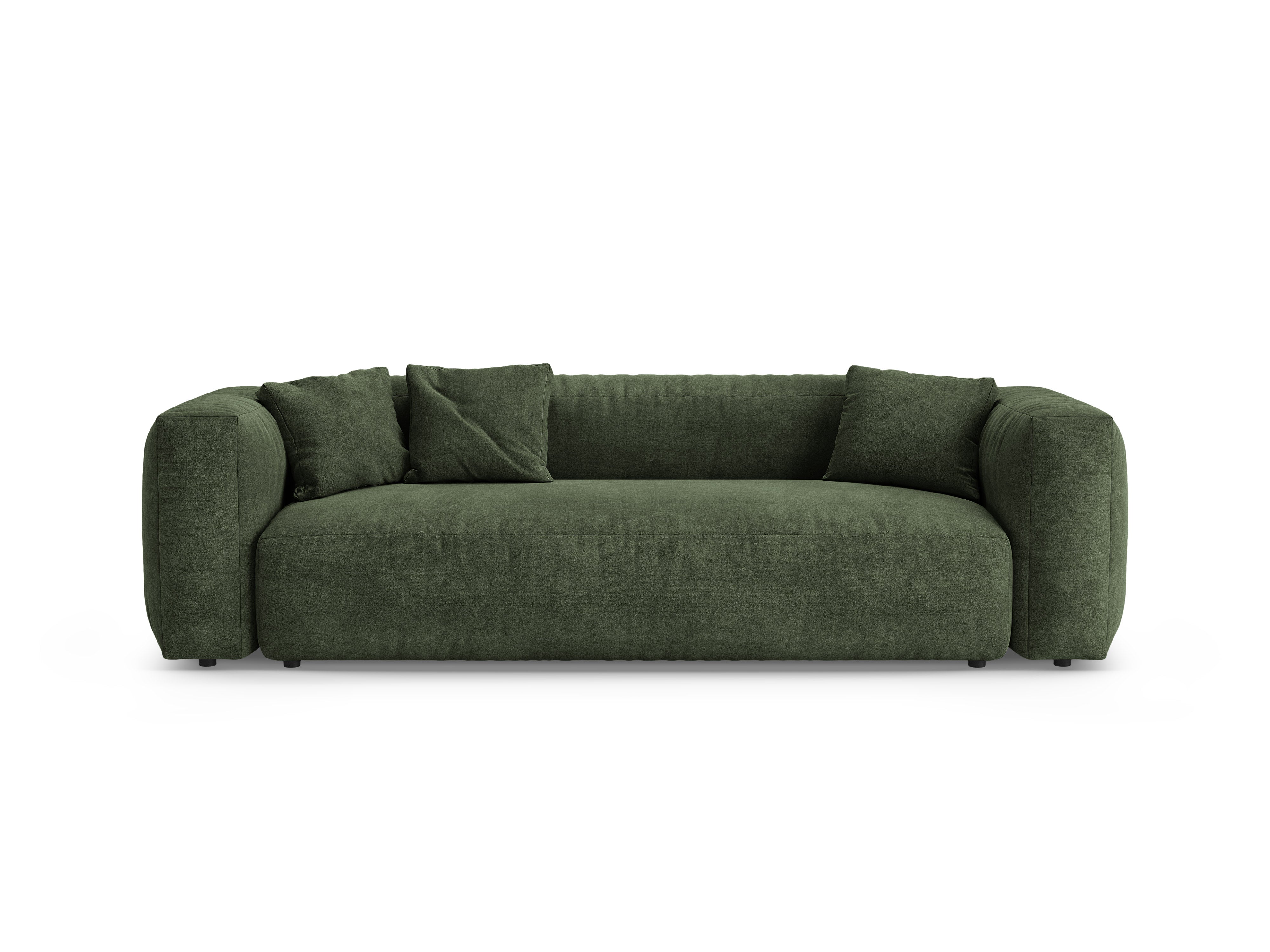 Velvet 3-Seater Sofa with Sleeping Function MARTINA Green