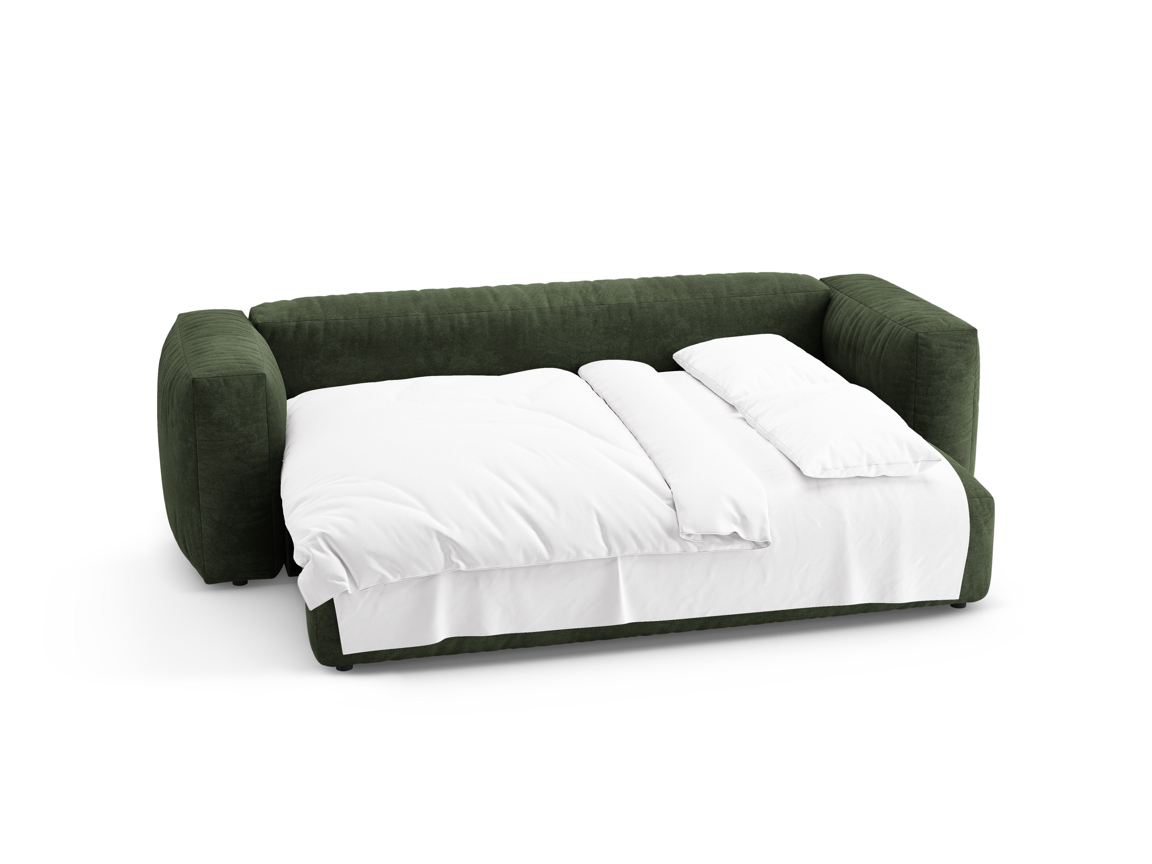 Velvet 3-Seater Sofa with Sleeping Function MARTINA Green