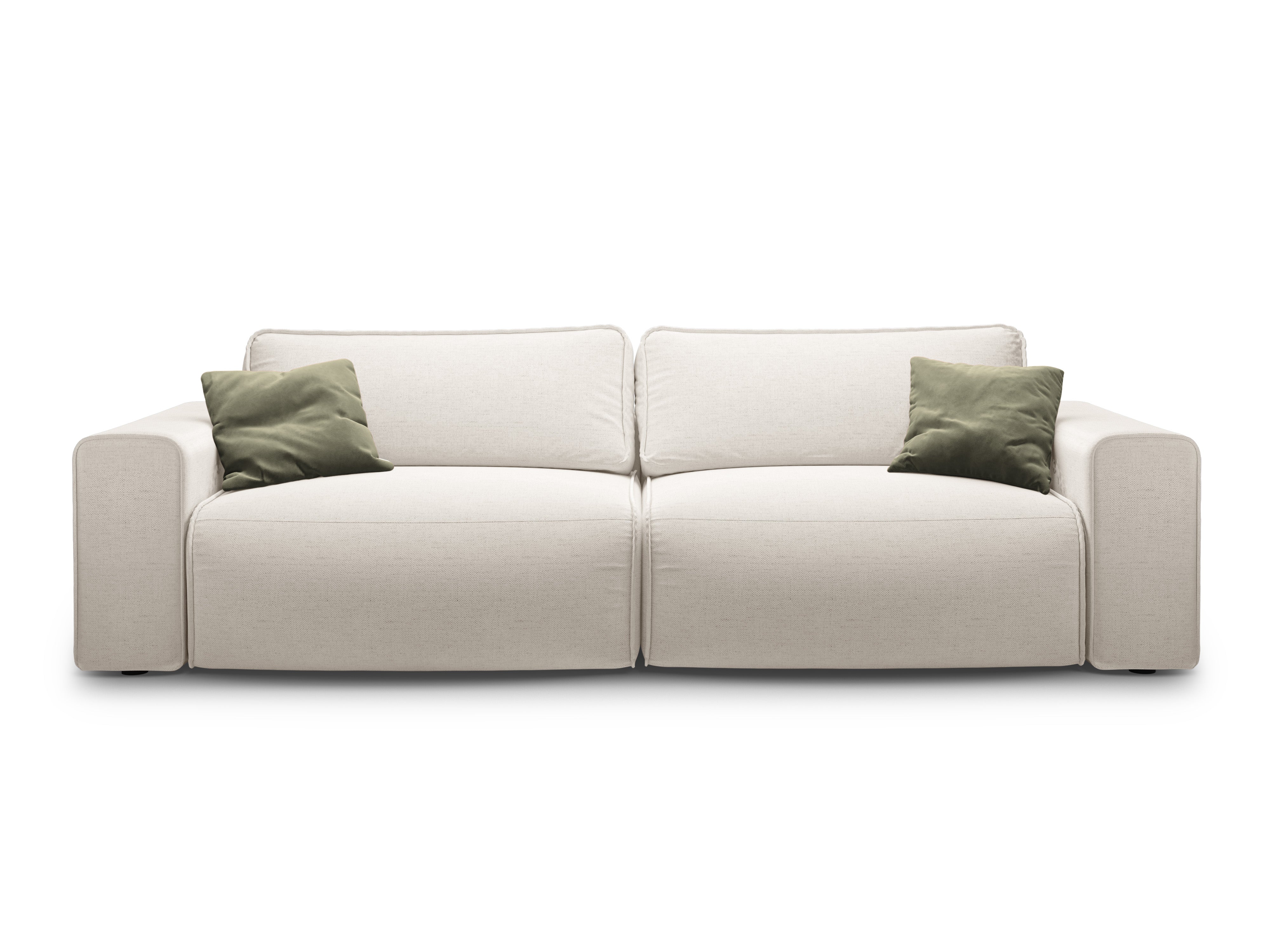 3-seater sofa with sleeping function VICTOR light beige chenille