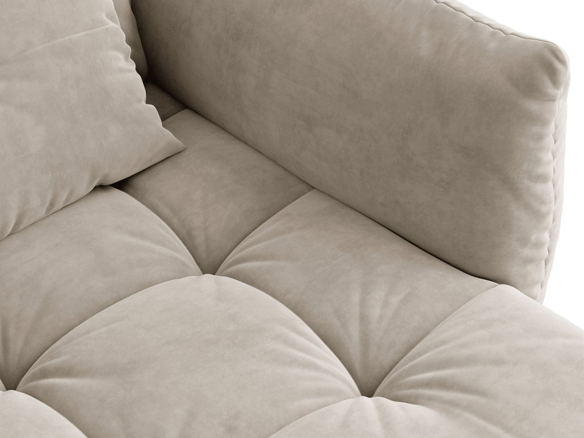 Sofa aksamitna 3-osobowa z funkcją spania BLOOM ecru – ujęcie 8