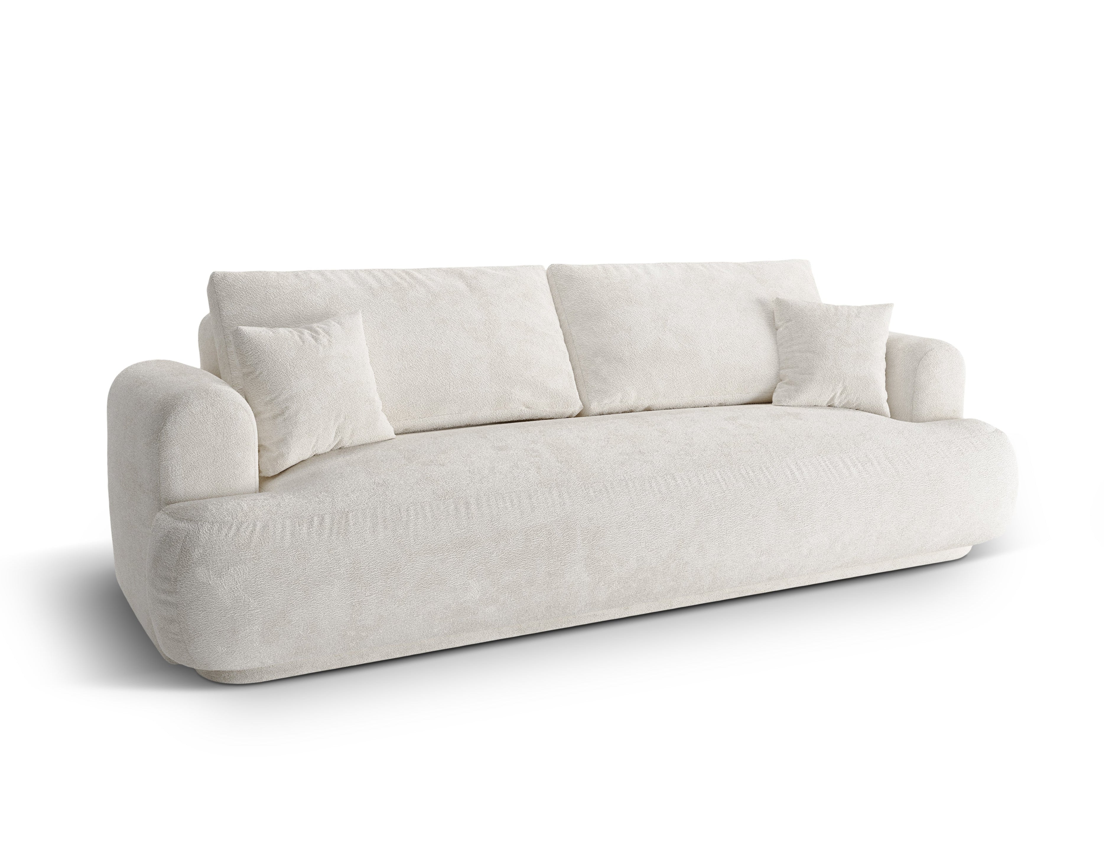 Sofa with sleeping function Ella light beige boucle