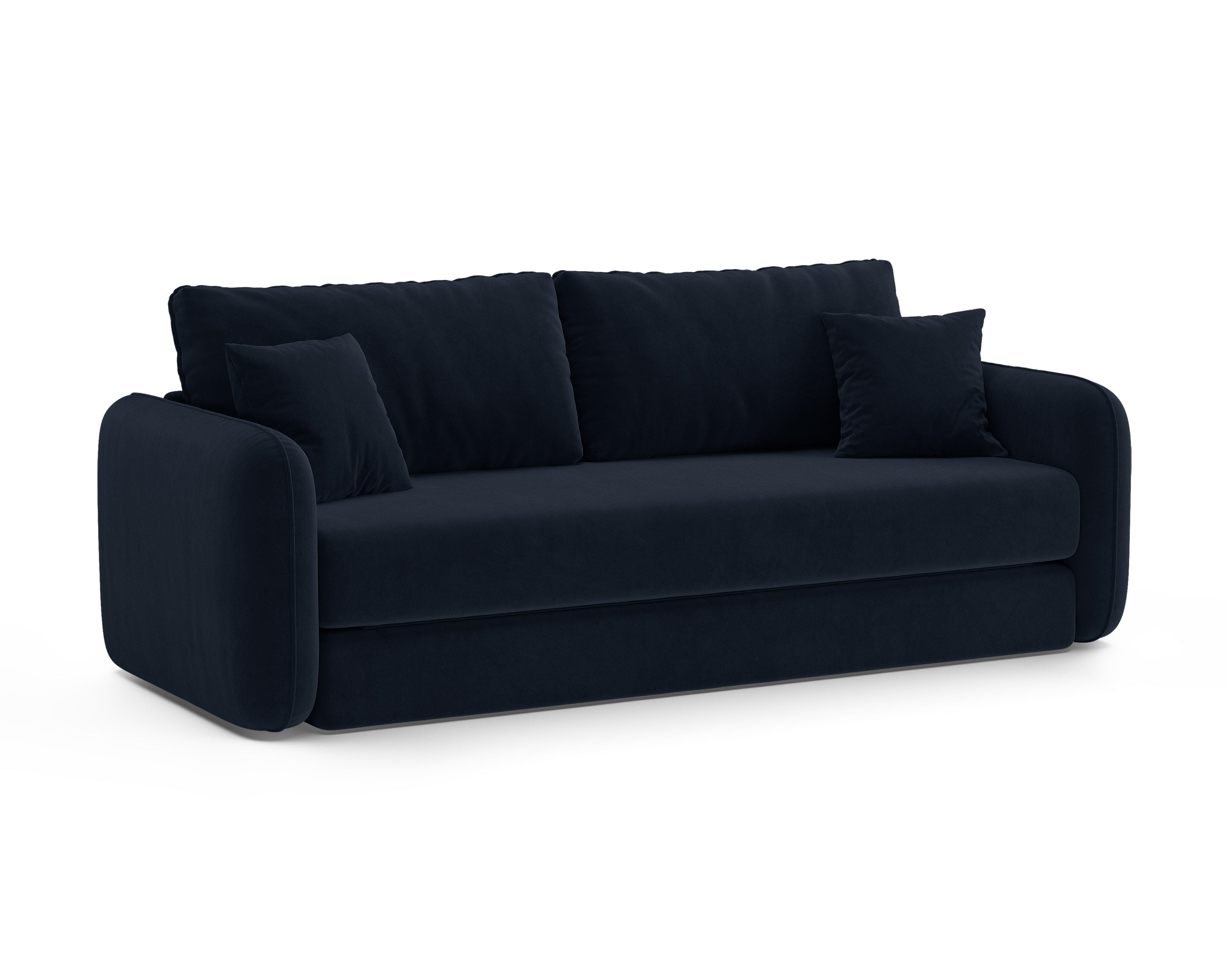Royal Blue Velvet 3-Seater Sofa with Sleeping Function DORMI
