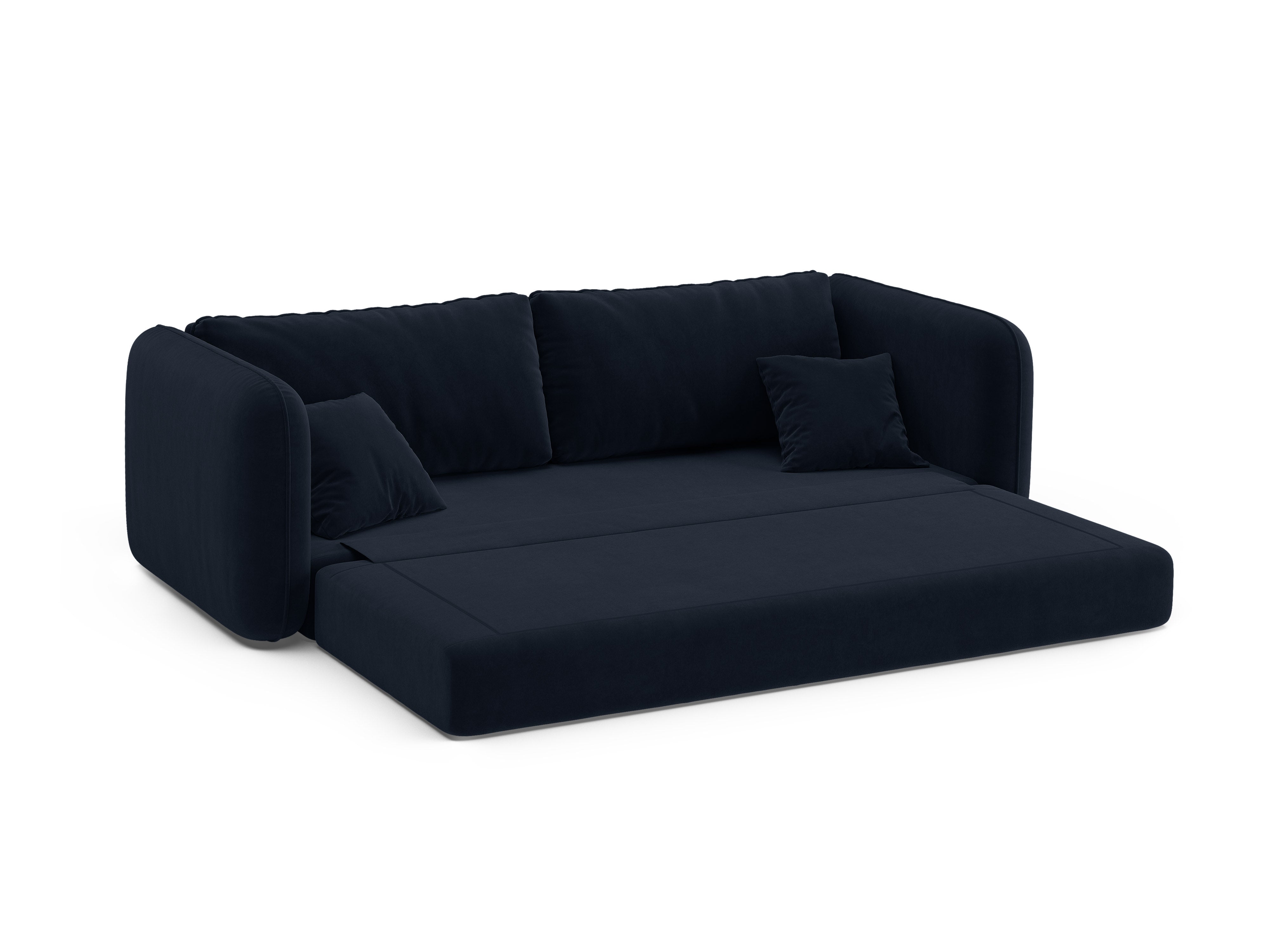 Royal Blue Velvet 3-Seater Sofa with Sleeping Function DORMI