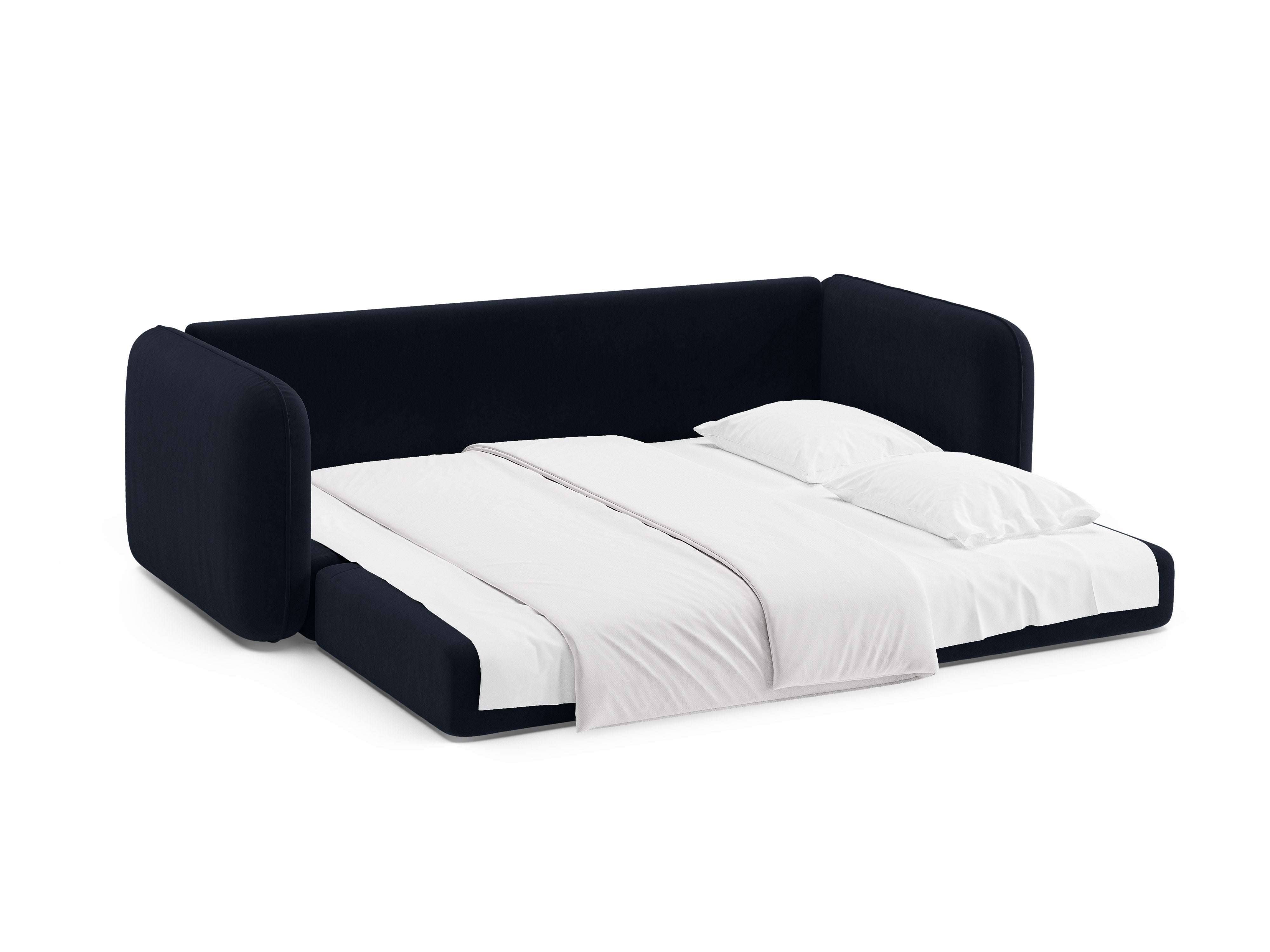 Royal Blue Velvet 3-Seater Sofa with Sleeping Function DORMI