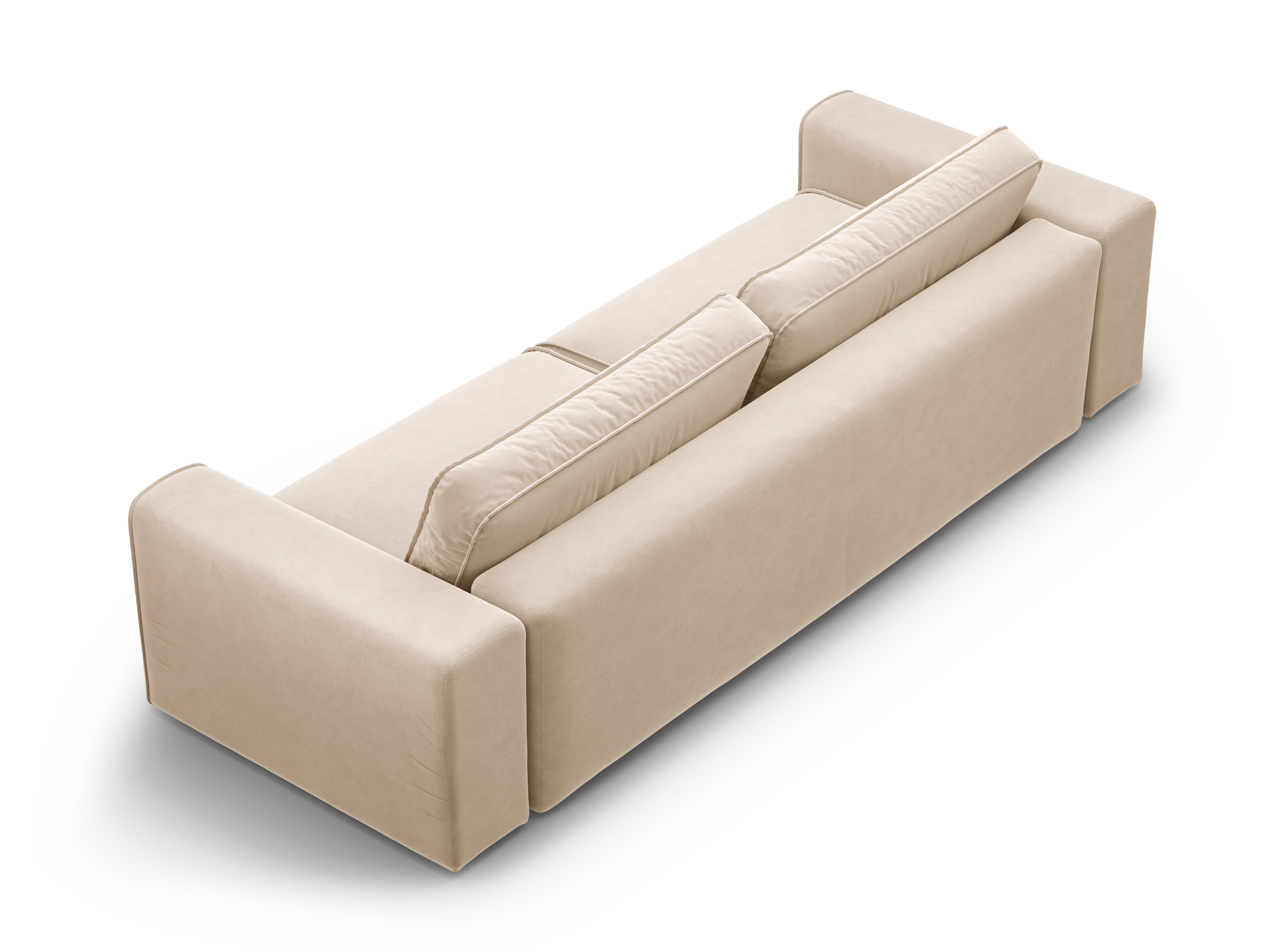 Velvet 3-seater sofa with sleeping function VICTOR beige