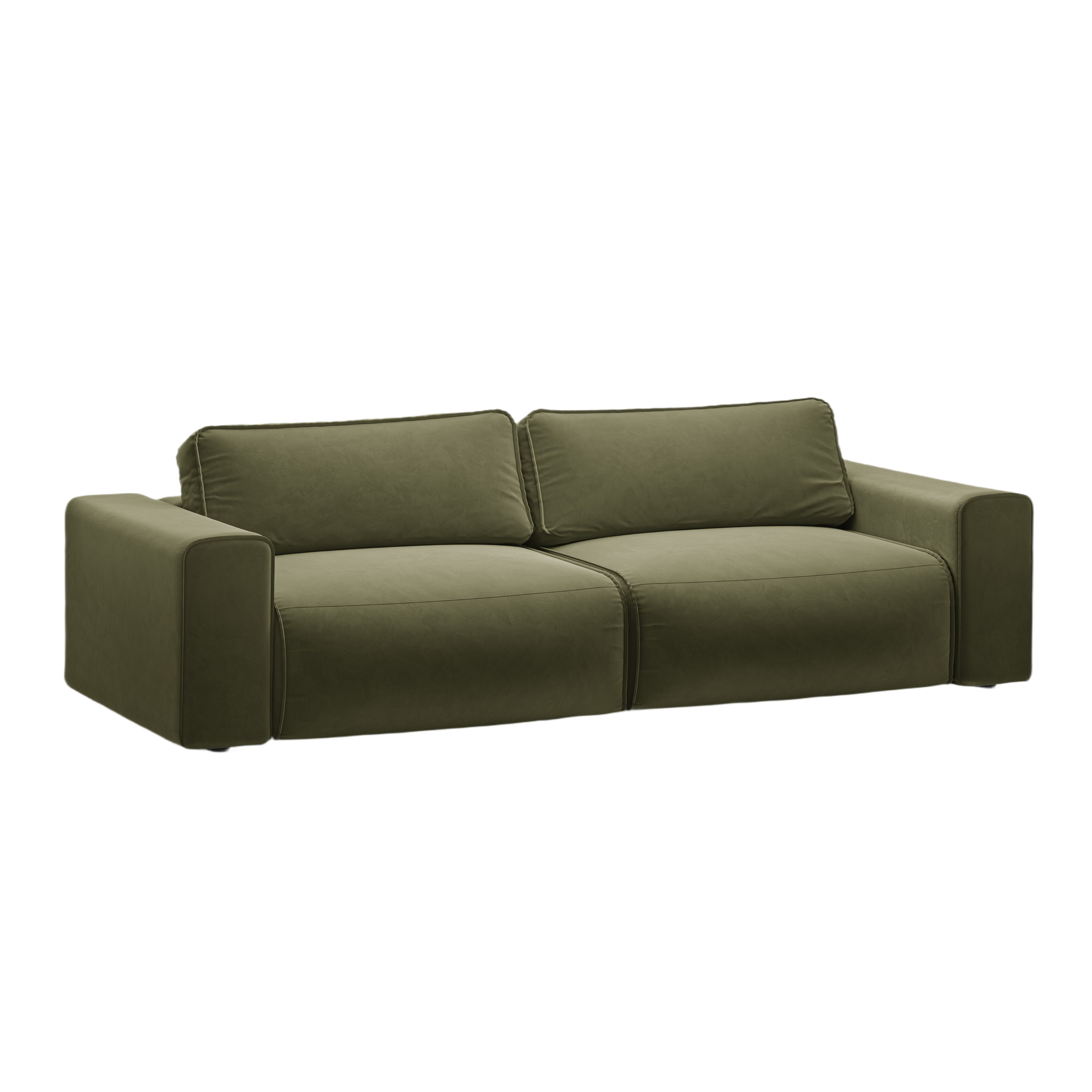 Velvet 3-seater sofa with sleeping function VICTOR green