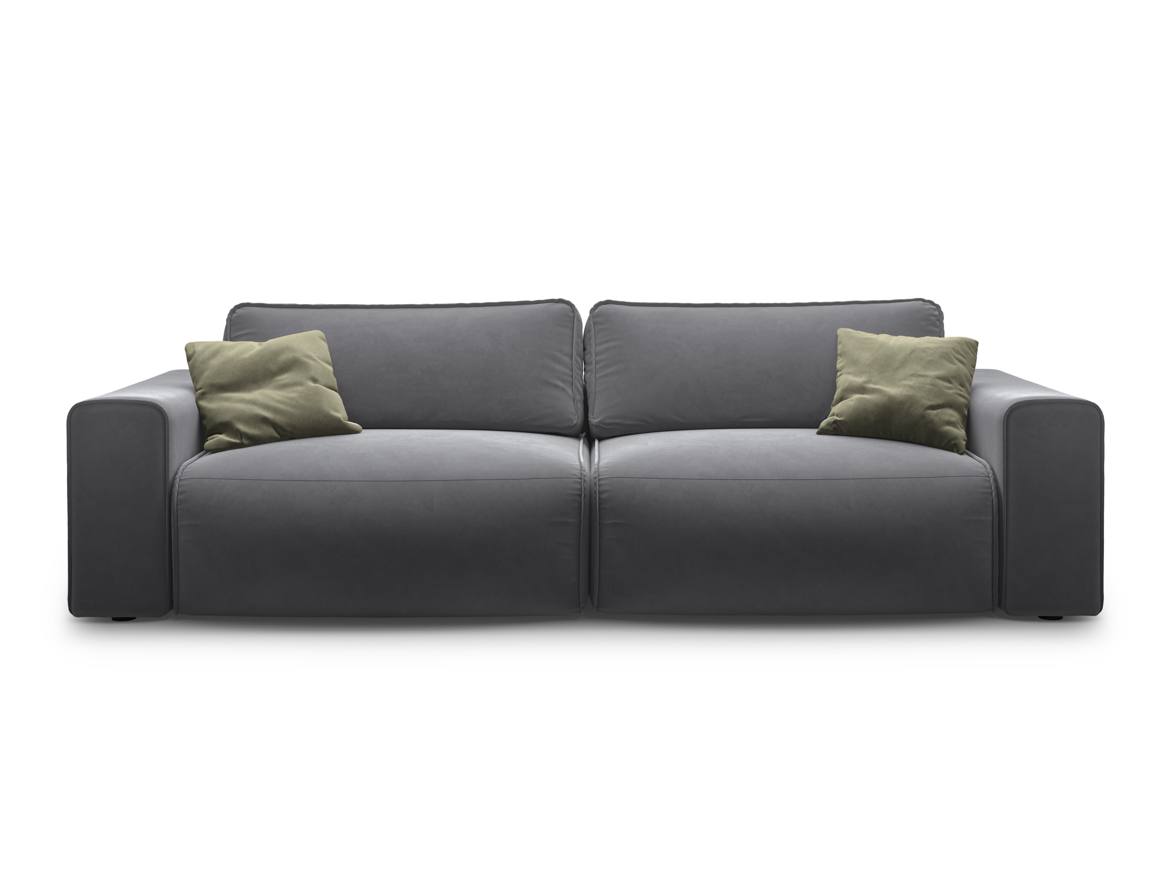Velvet 3-seater sofa with sleeping function VICTOR gray