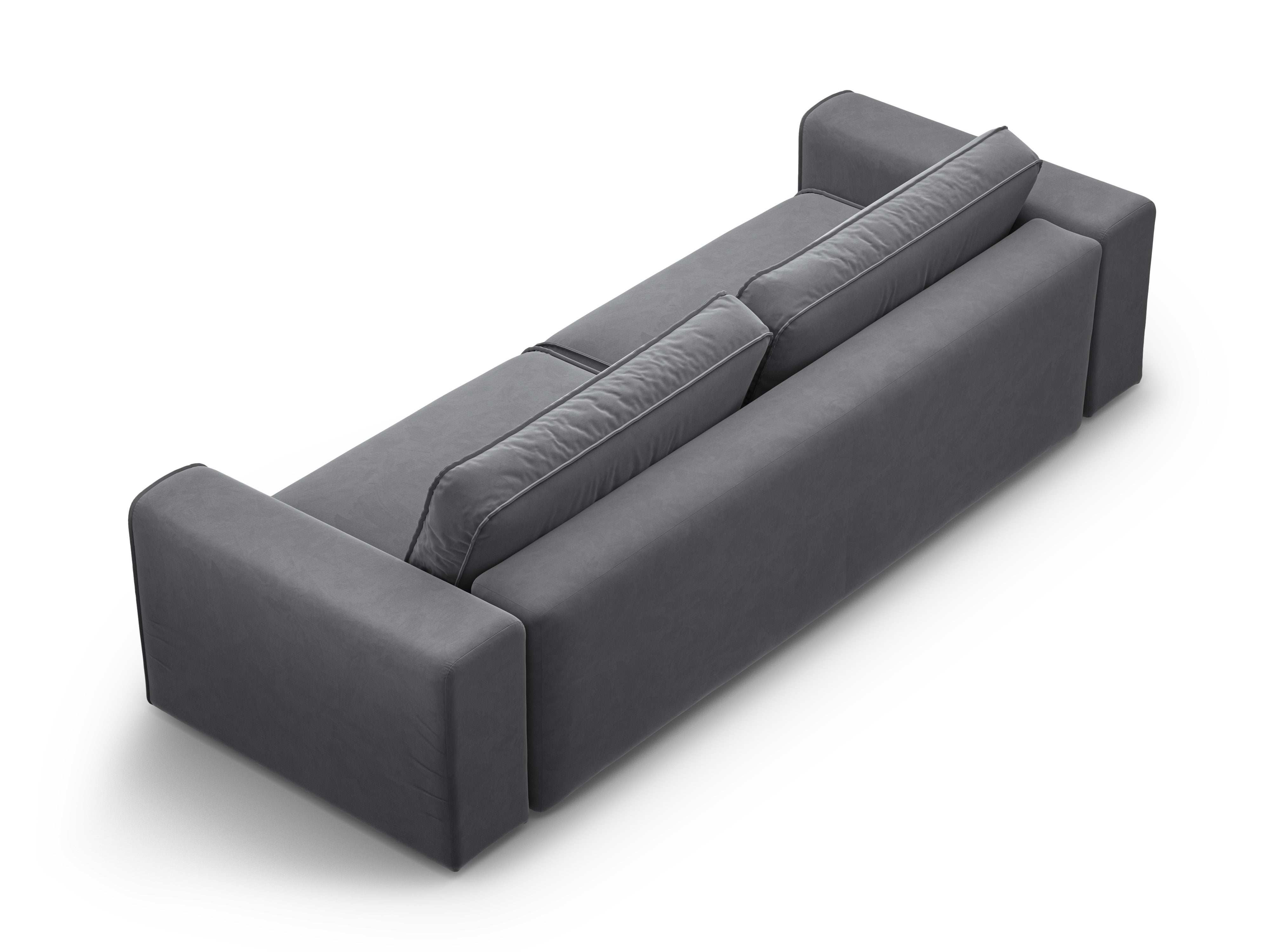 Velvet 3-seater sofa with sleeping function VICTOR gray