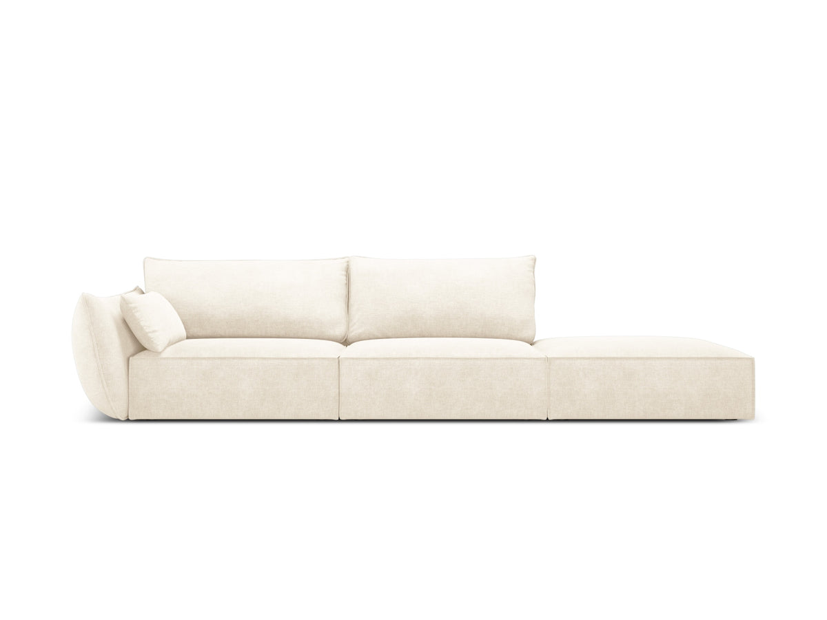 Sofa z otomaną prawostronną 4-osobowa KAELLE jasnobeżowy szenil Over The Horizon – Micadoni
