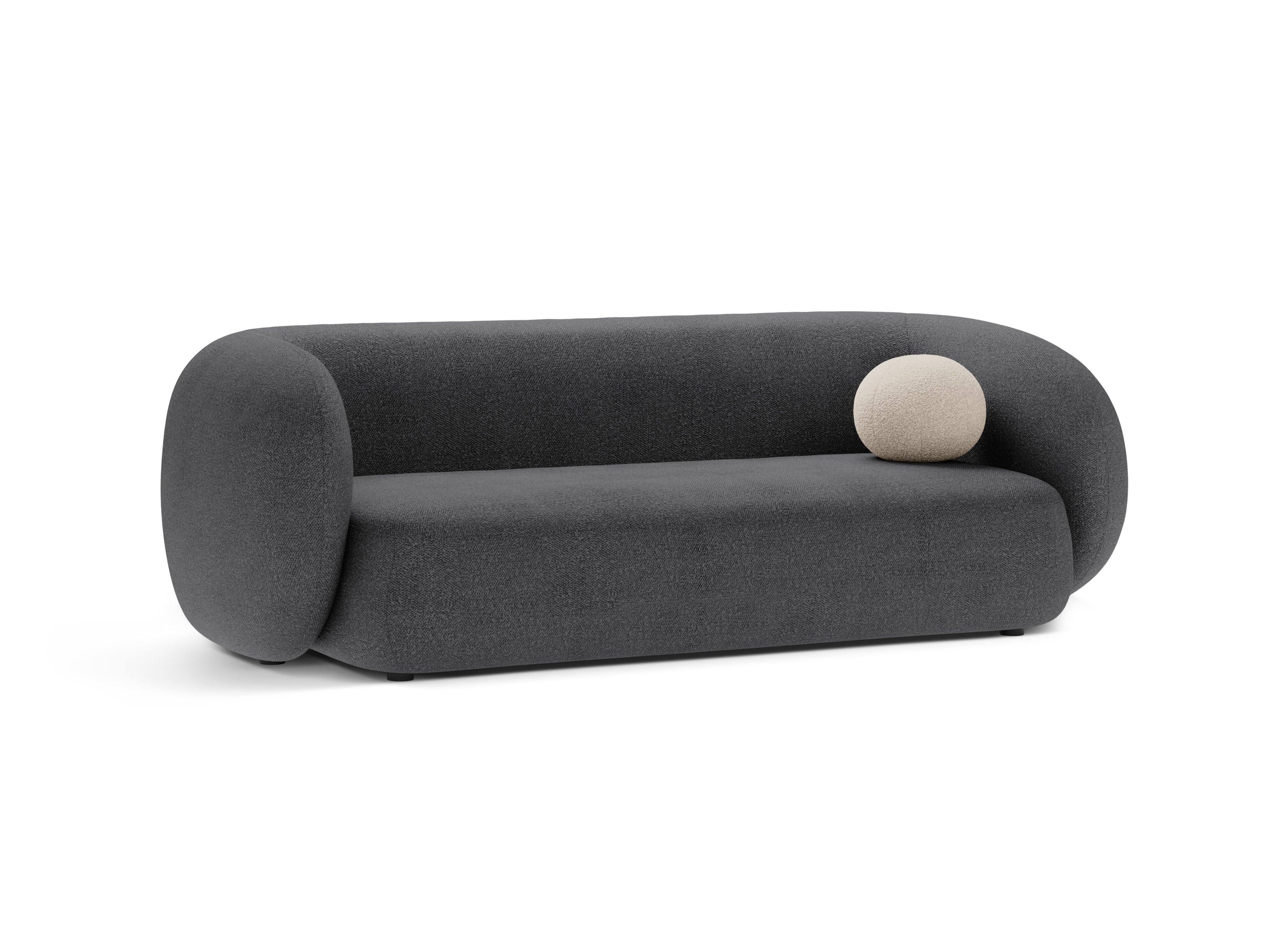 3-seater Sofa KATE dark gray boucle