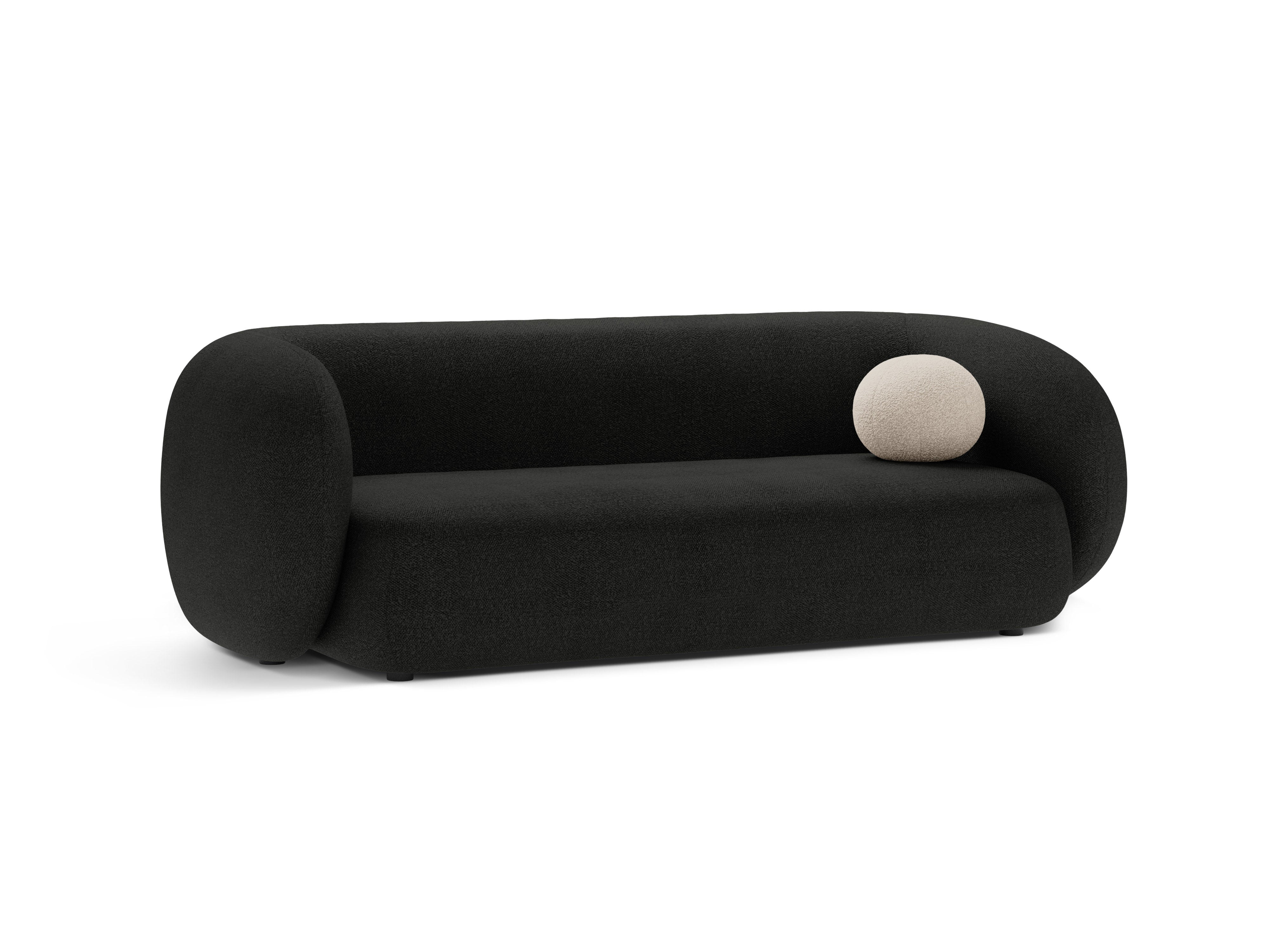 3-seater Sofa KATE black boucle