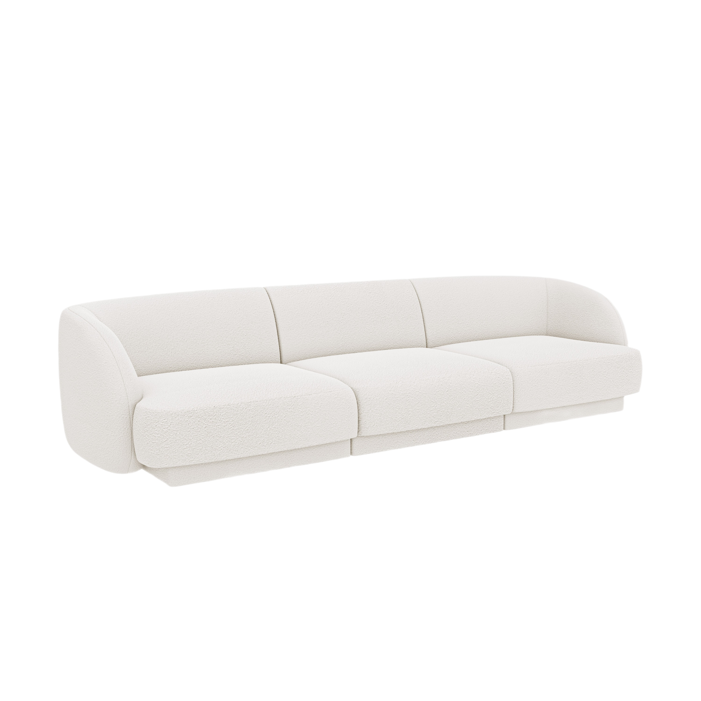 3-seater Sofa MILEY white boucle