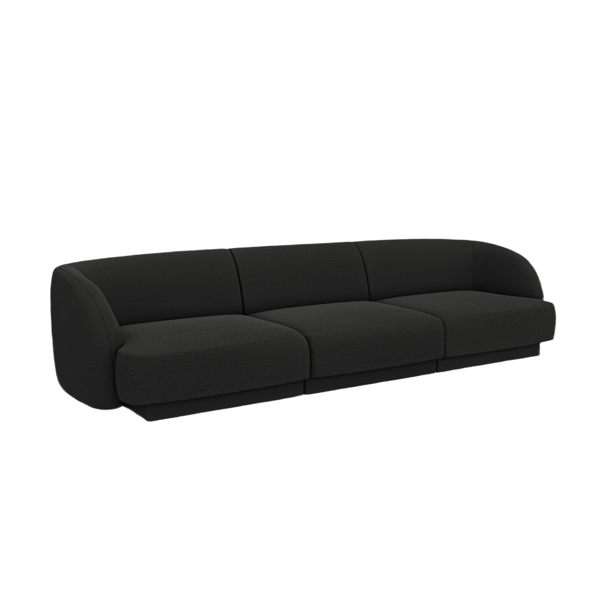 3-seater Sofa MILEY black boucle