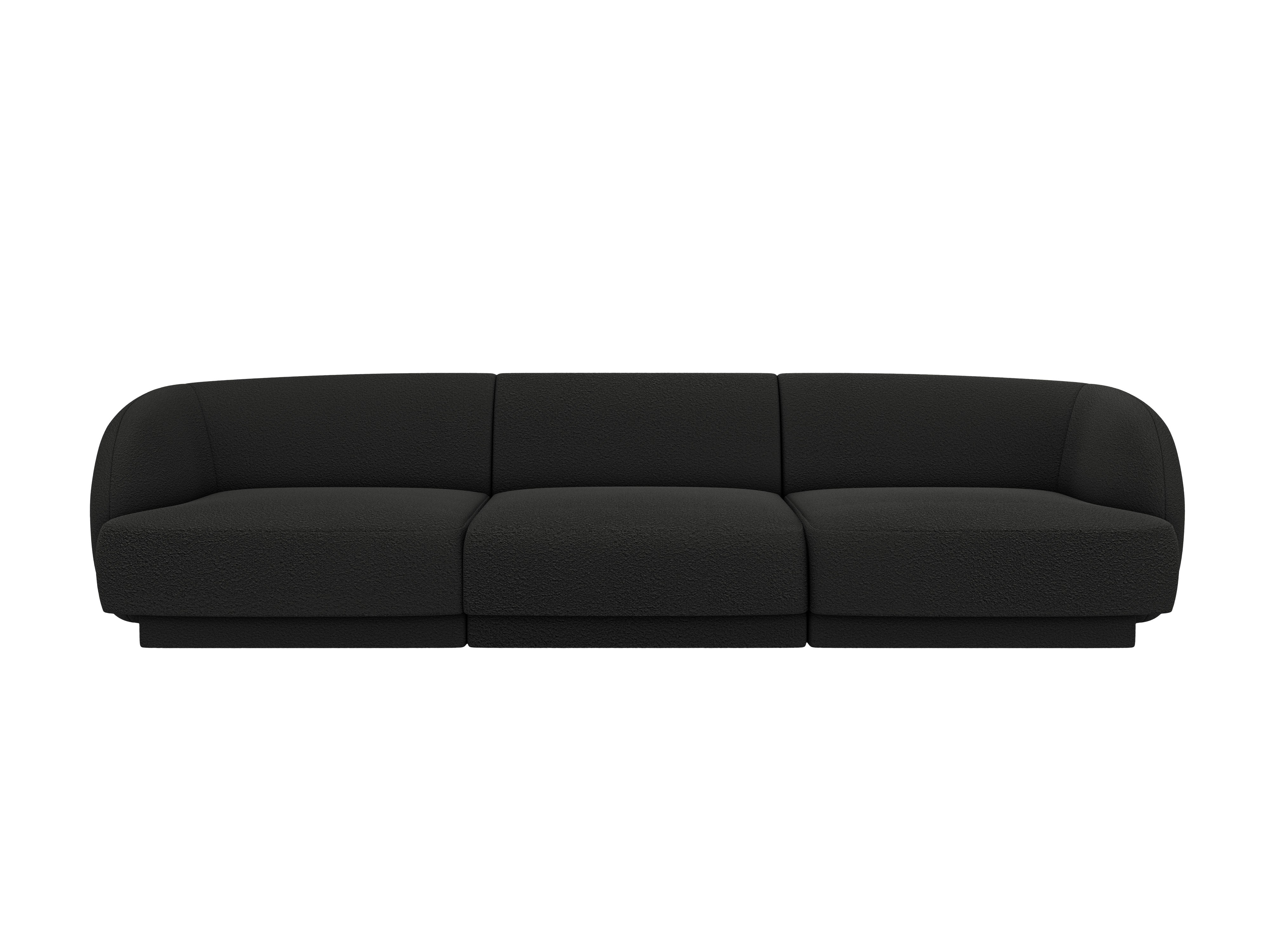 3-seater Sofa MILEY black boucle