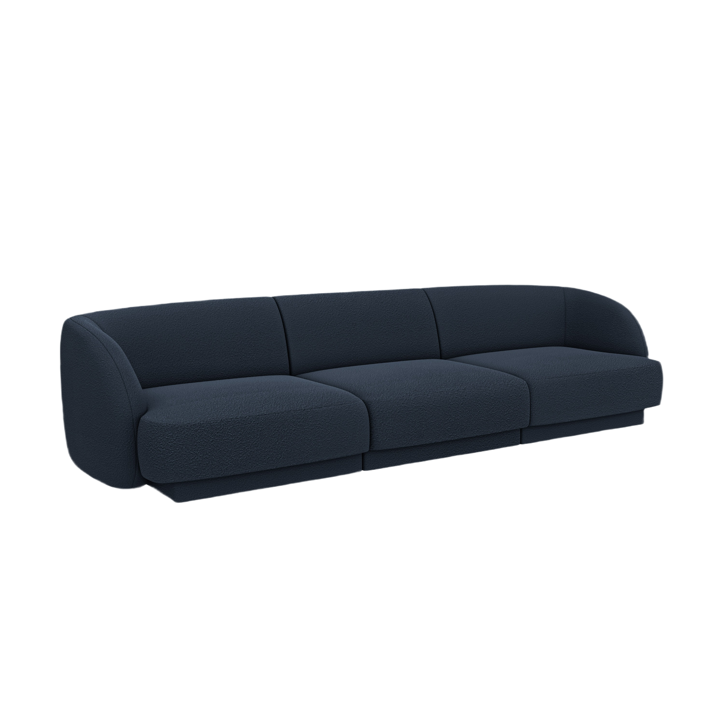 3-seater Sofa MILEY dark blue boucle