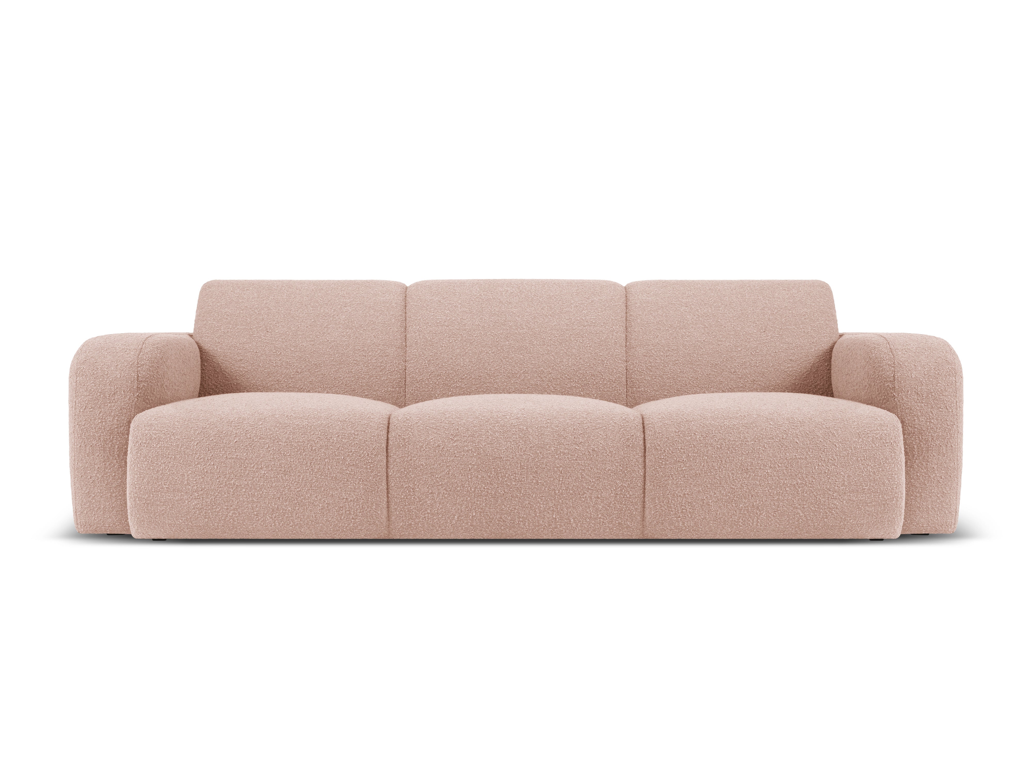 Sofa w tkaninie boucle 3-osobowa MOLINO pudrowy róż Micadoni Eye on Design