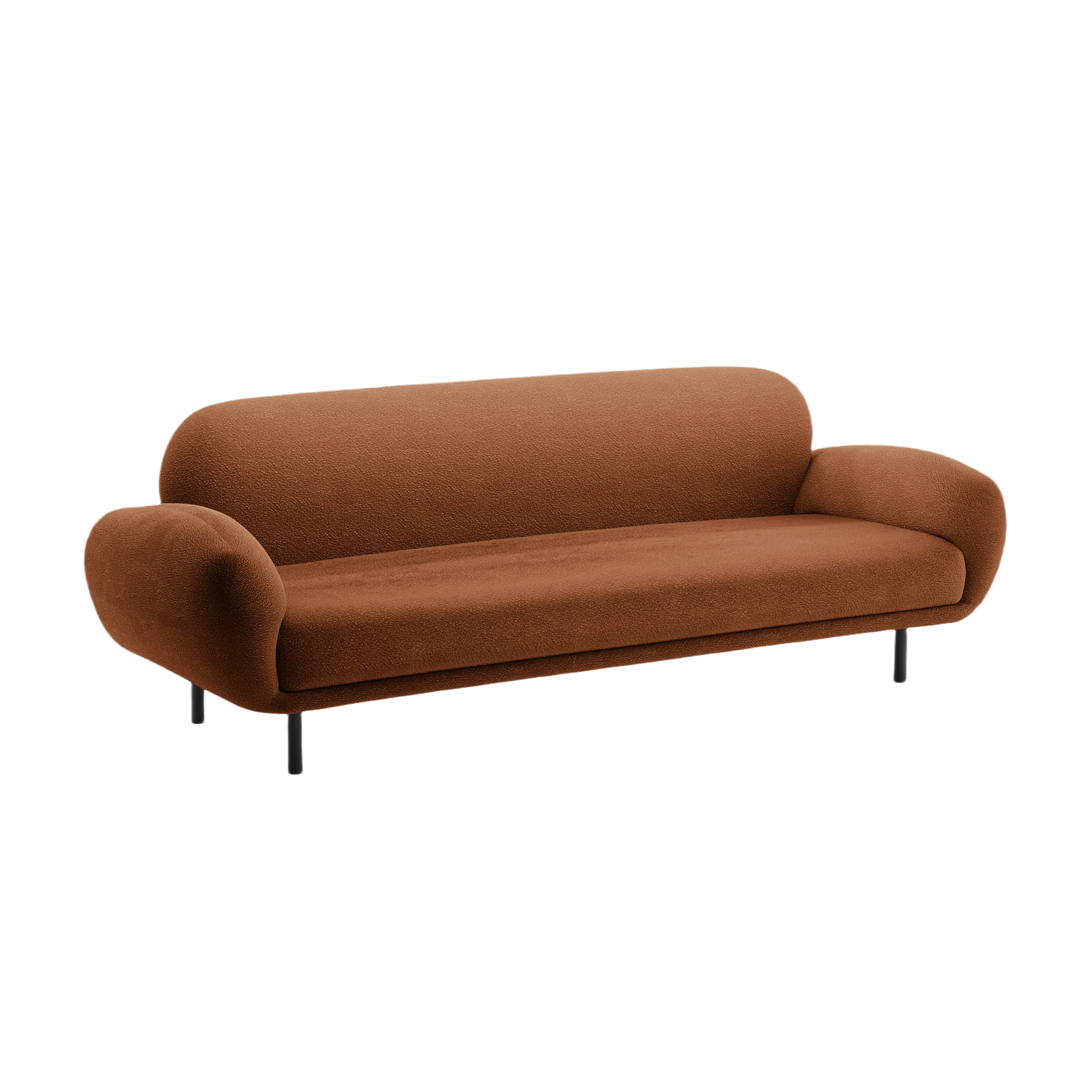 3-seater Sofa POPPY terracotta boucle