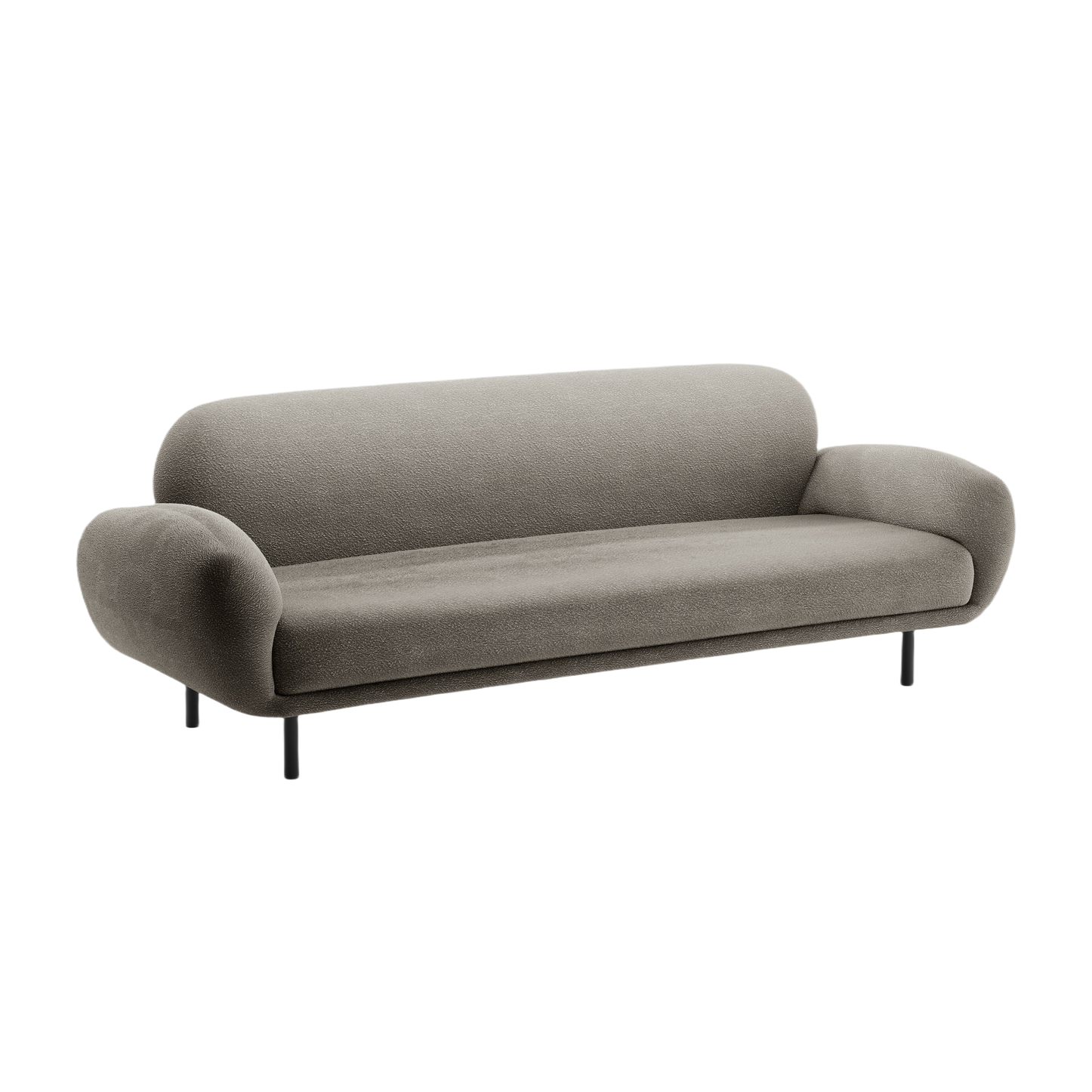 Sofa 3-Sitzer POPPY graues Boucle