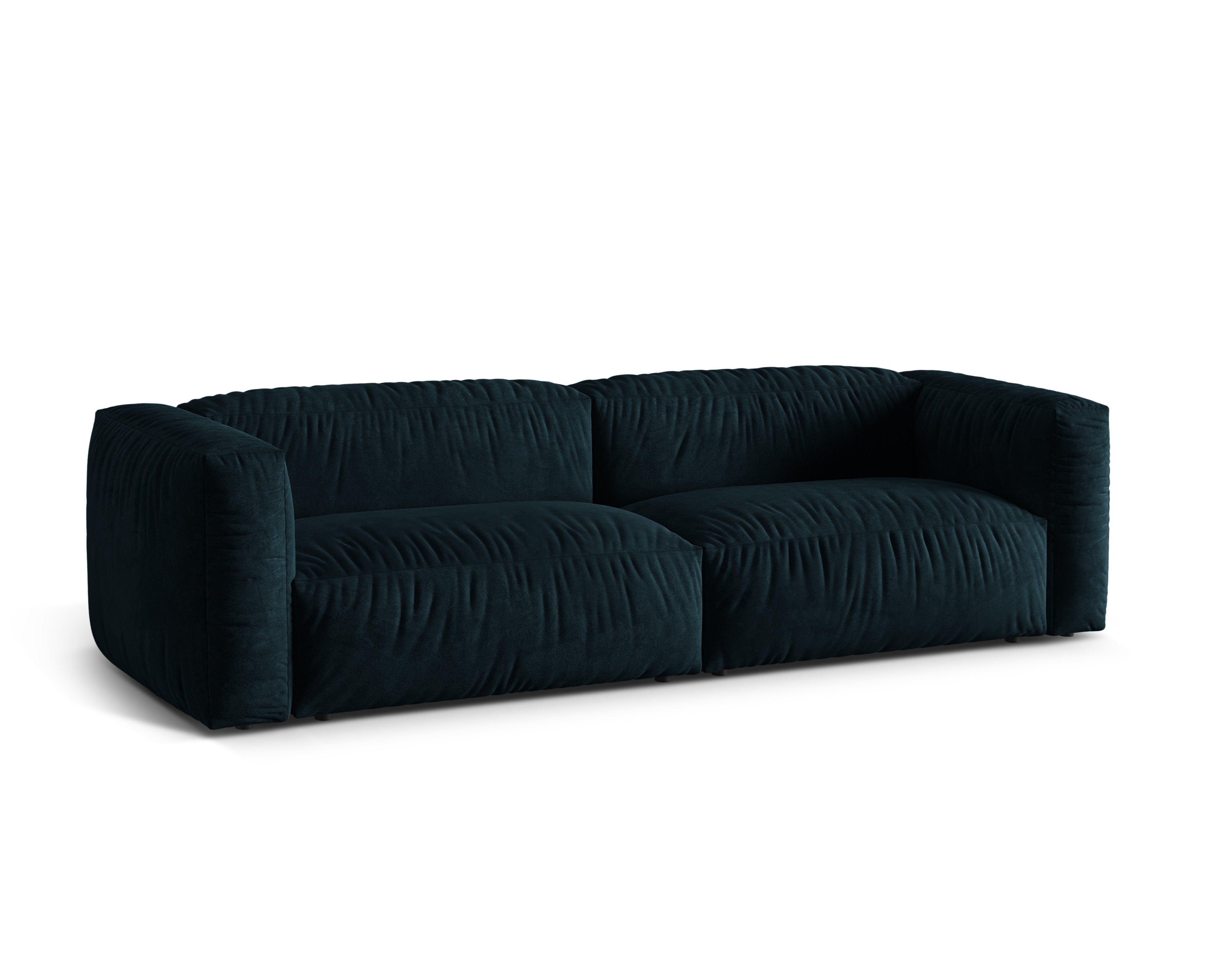 Martina 3-seater velvet sofa navy blue Petrol