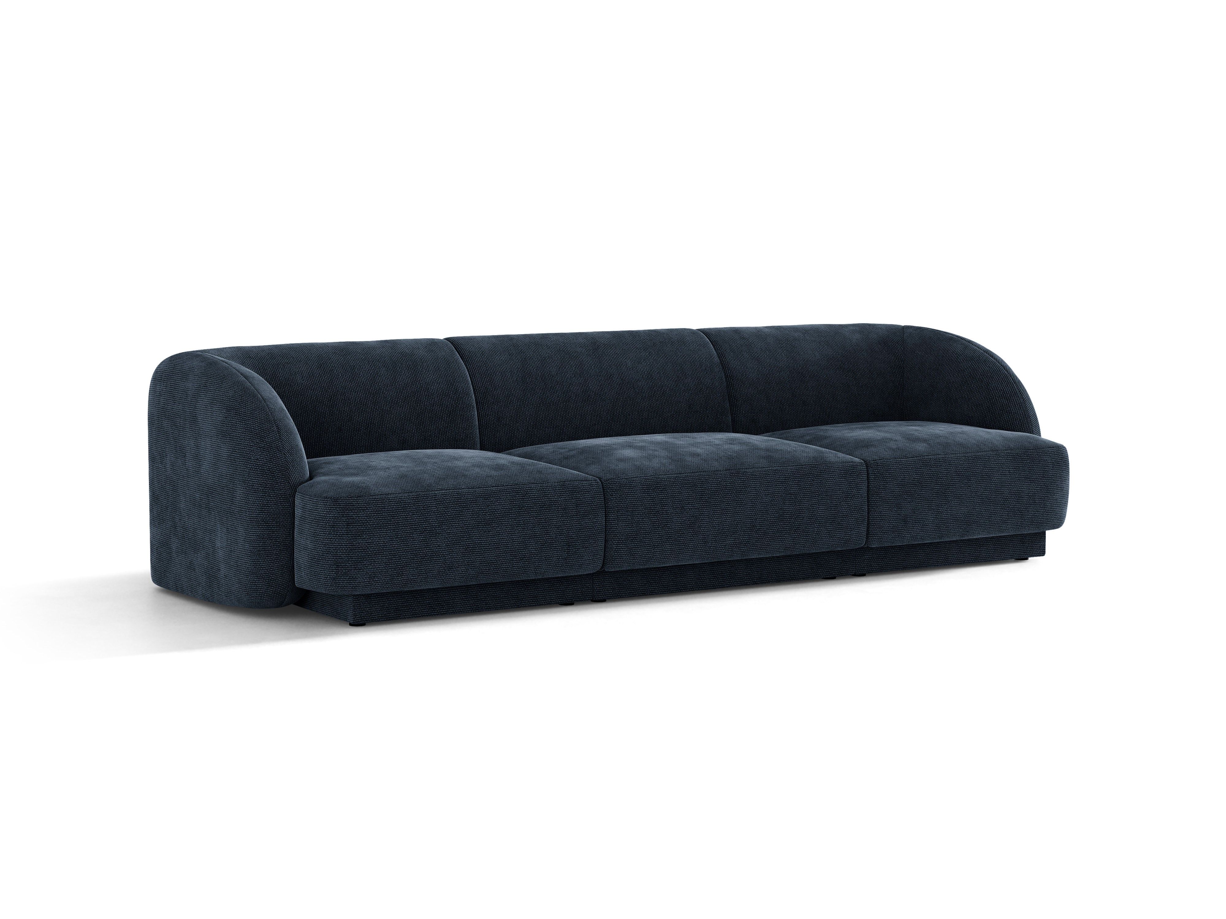 Sofa 3-osobowa MILEY granatowy szenil jedwabisty do salonu