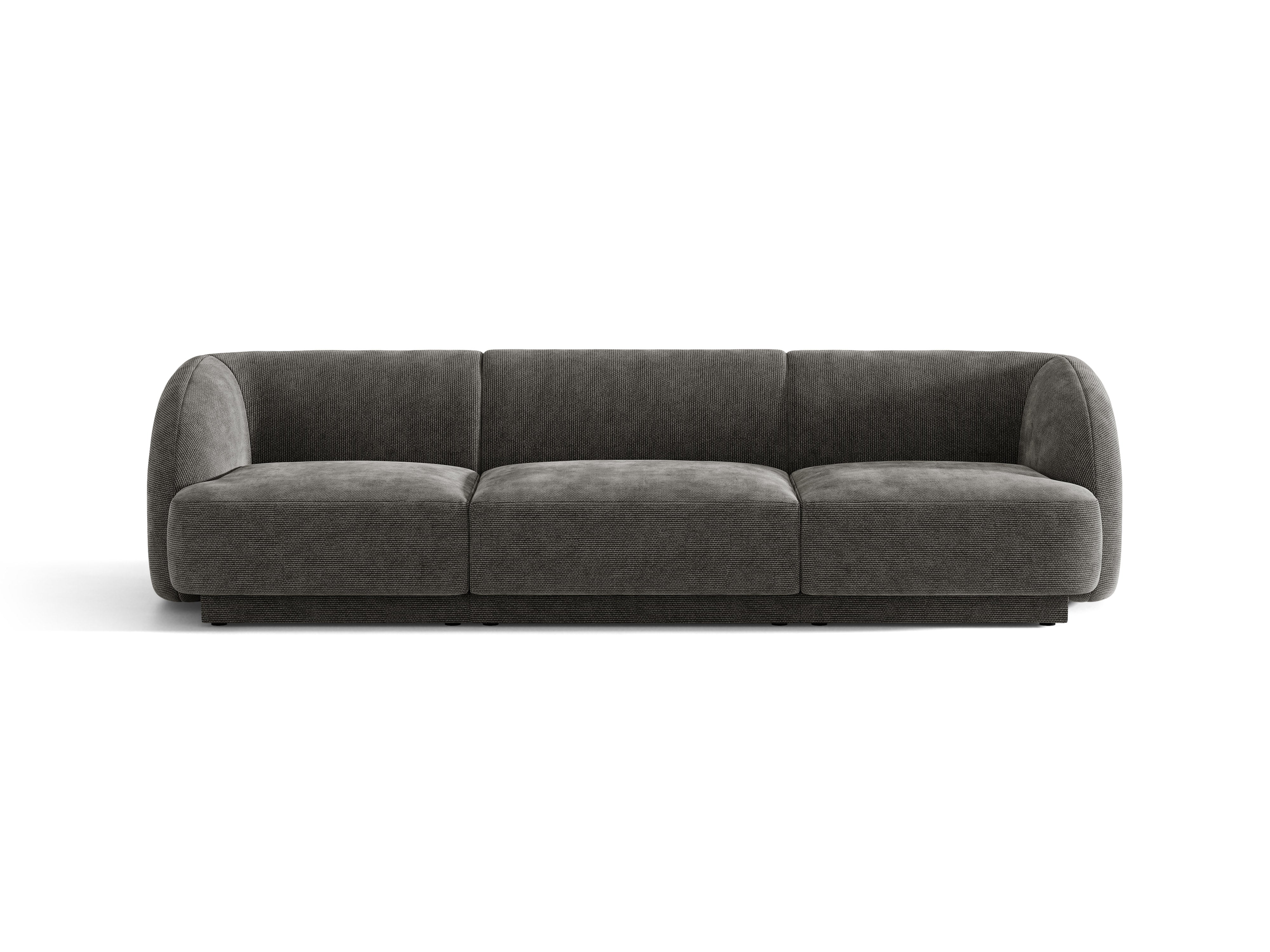 3-seater Sofa MILEY gray chenille silky