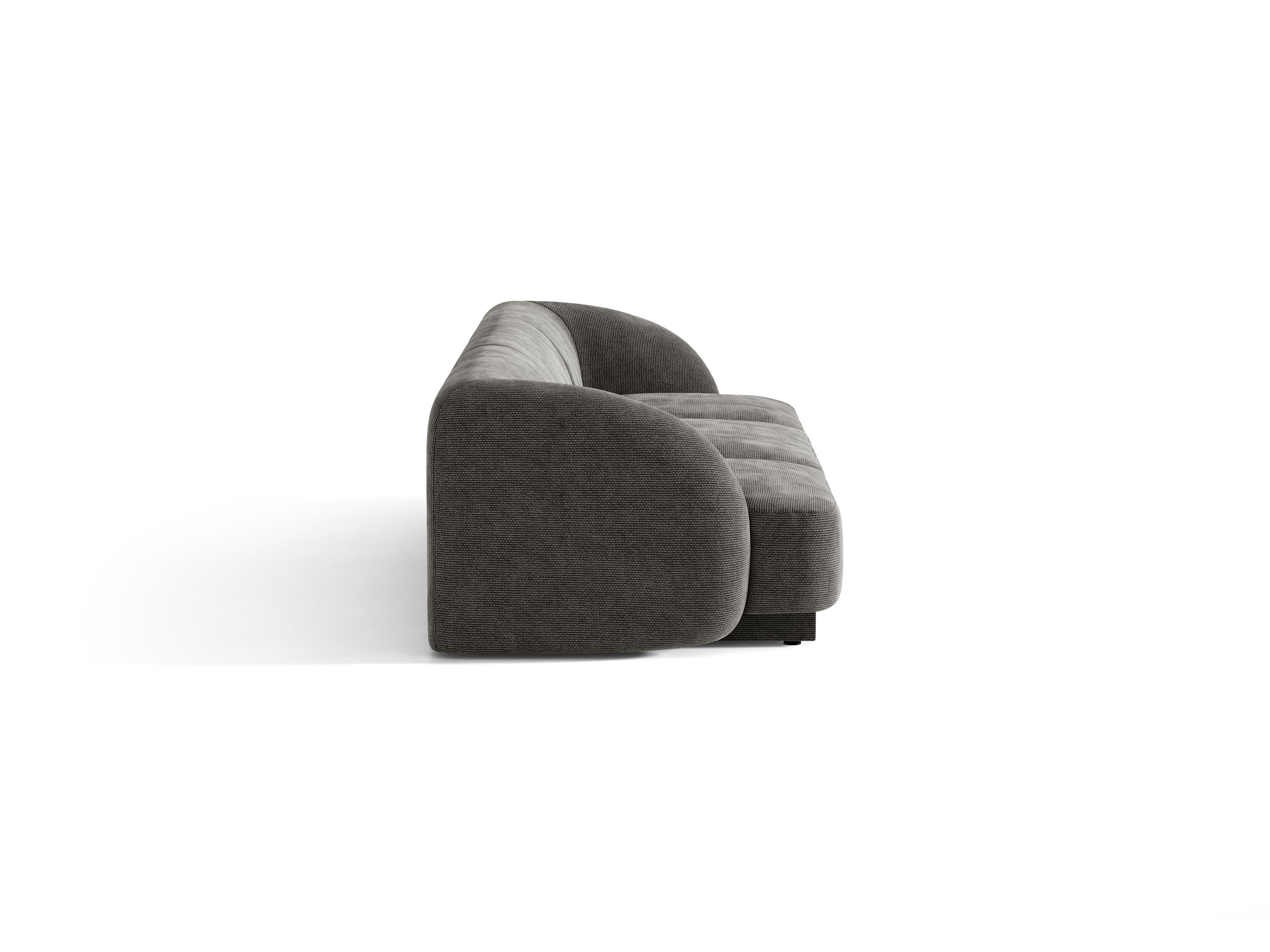 3-seater Sofa MILEY gray chenille silky