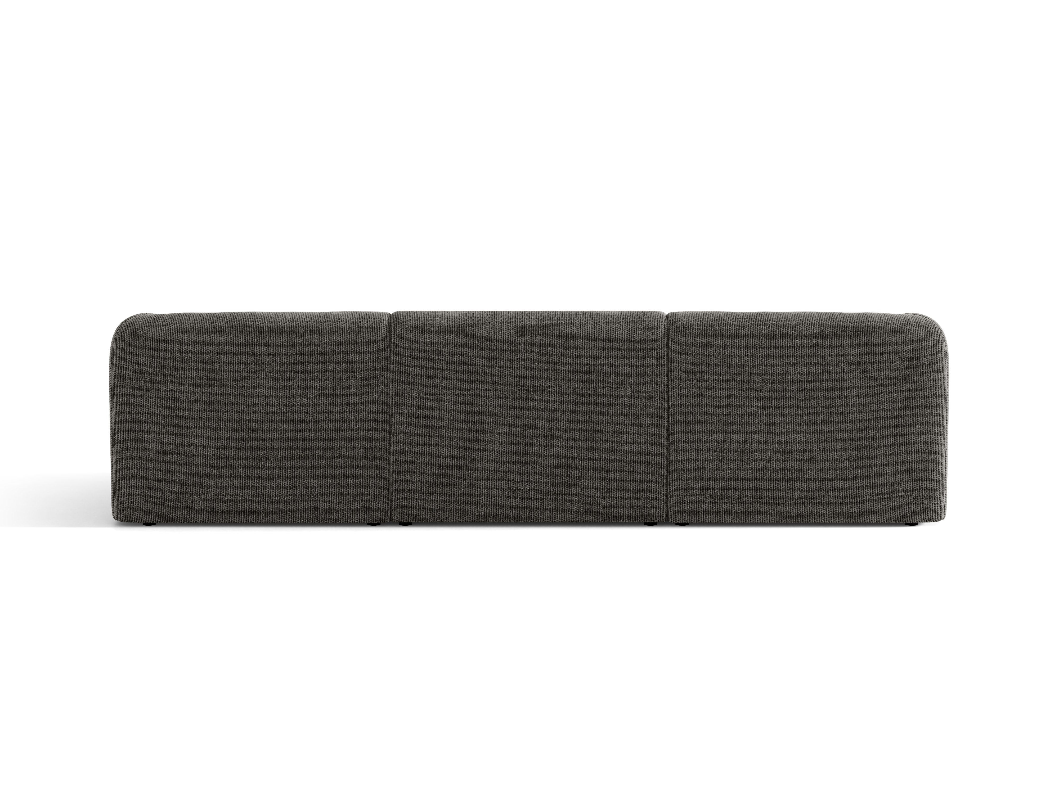 3-seater Sofa MILEY gray chenille silky