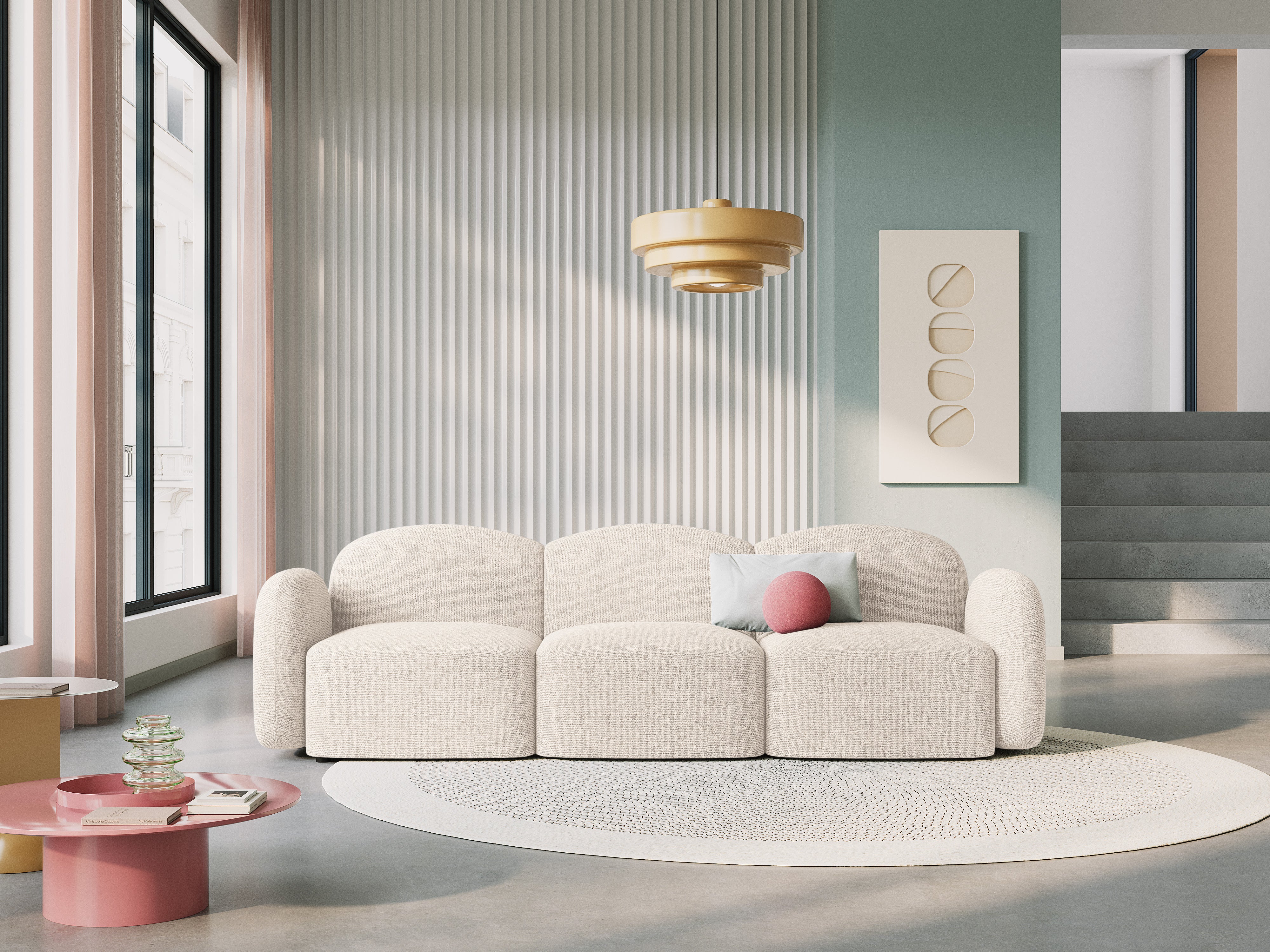 Sofa 3-osobowa BLAIR szenil jasnobeżowy melanż Micadoni Eye on Design