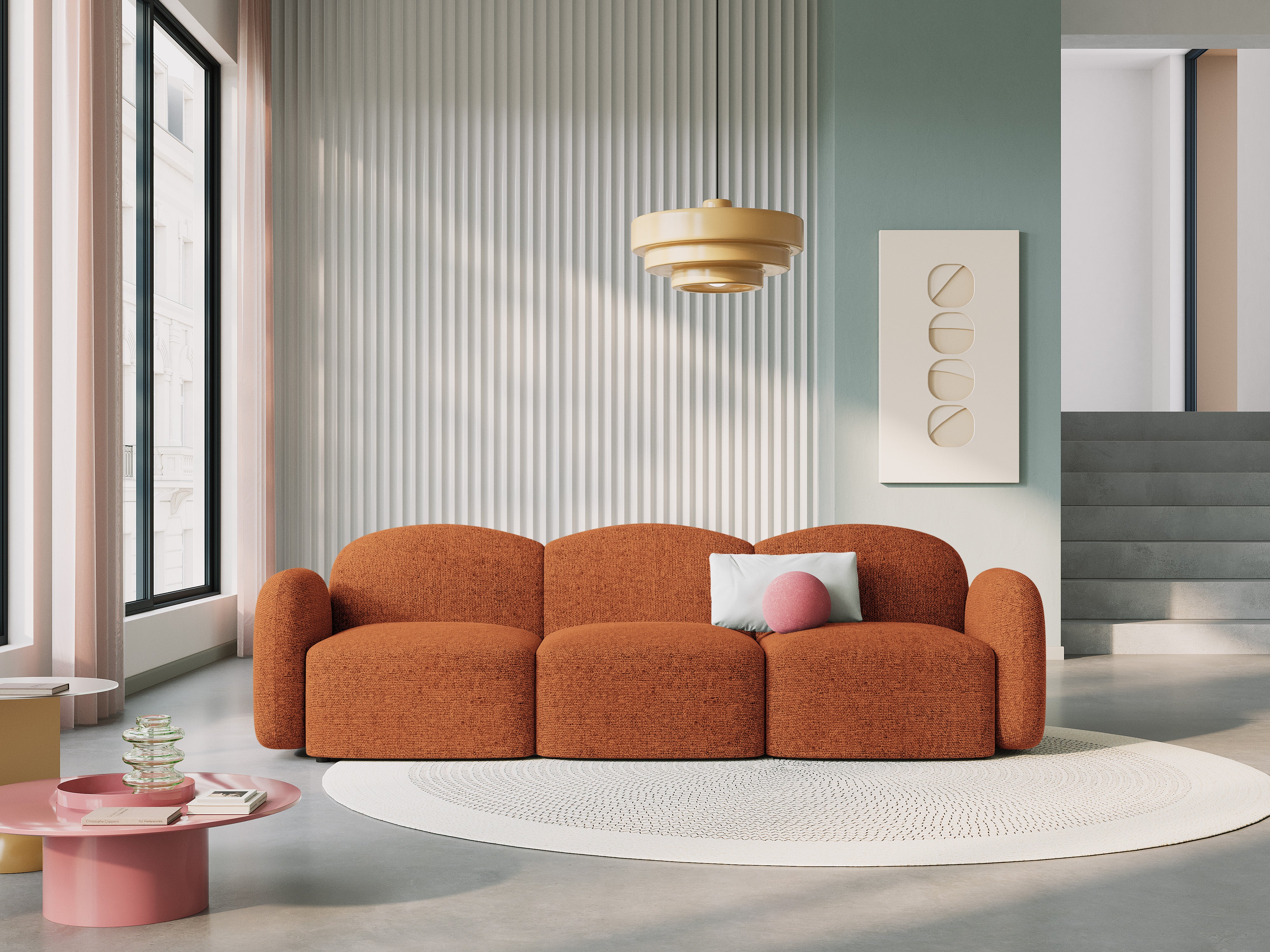 Sofa 3-osobowa BLAIR szenil terracotta melanż Micadoni Eye on Design