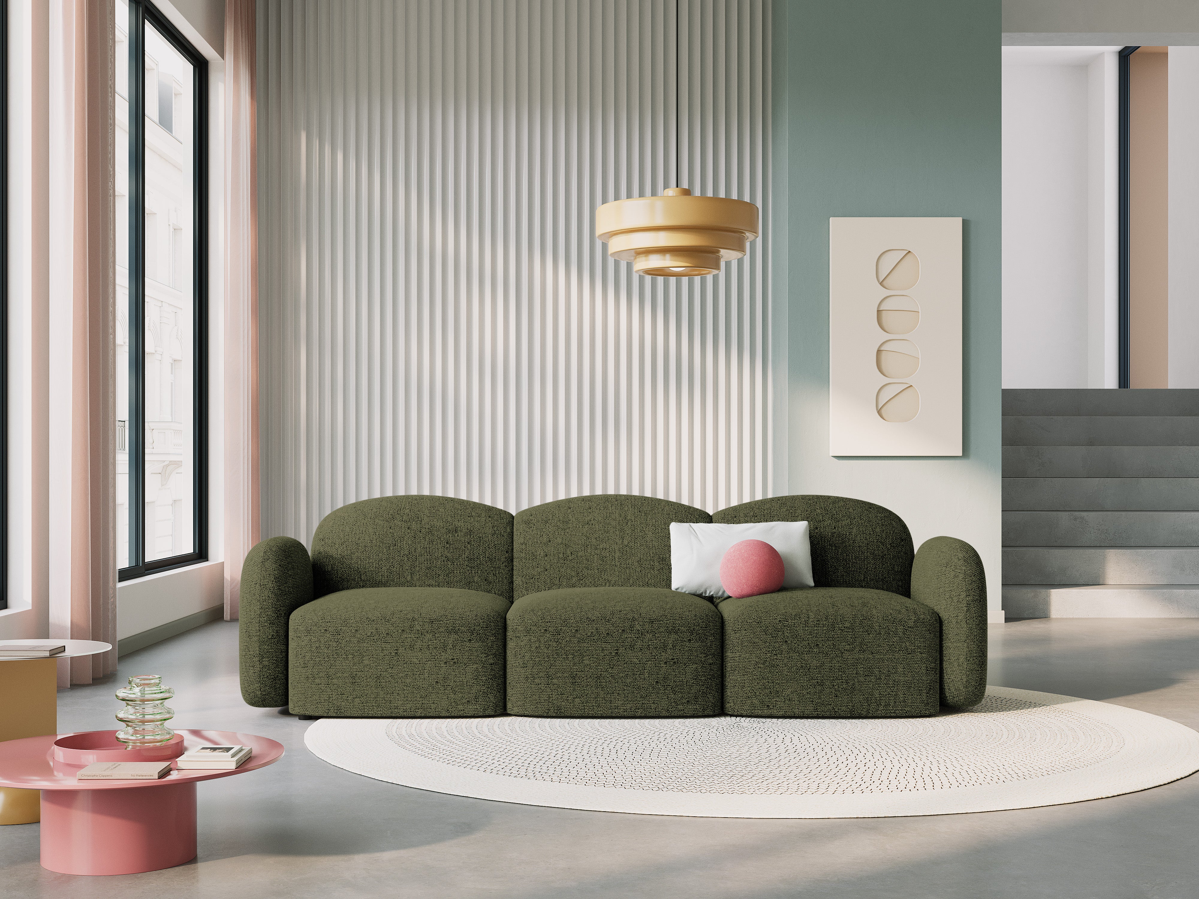 Sofa 3-osobowa BLAIR szenil zielony melanż Micadoni Eye on Design
