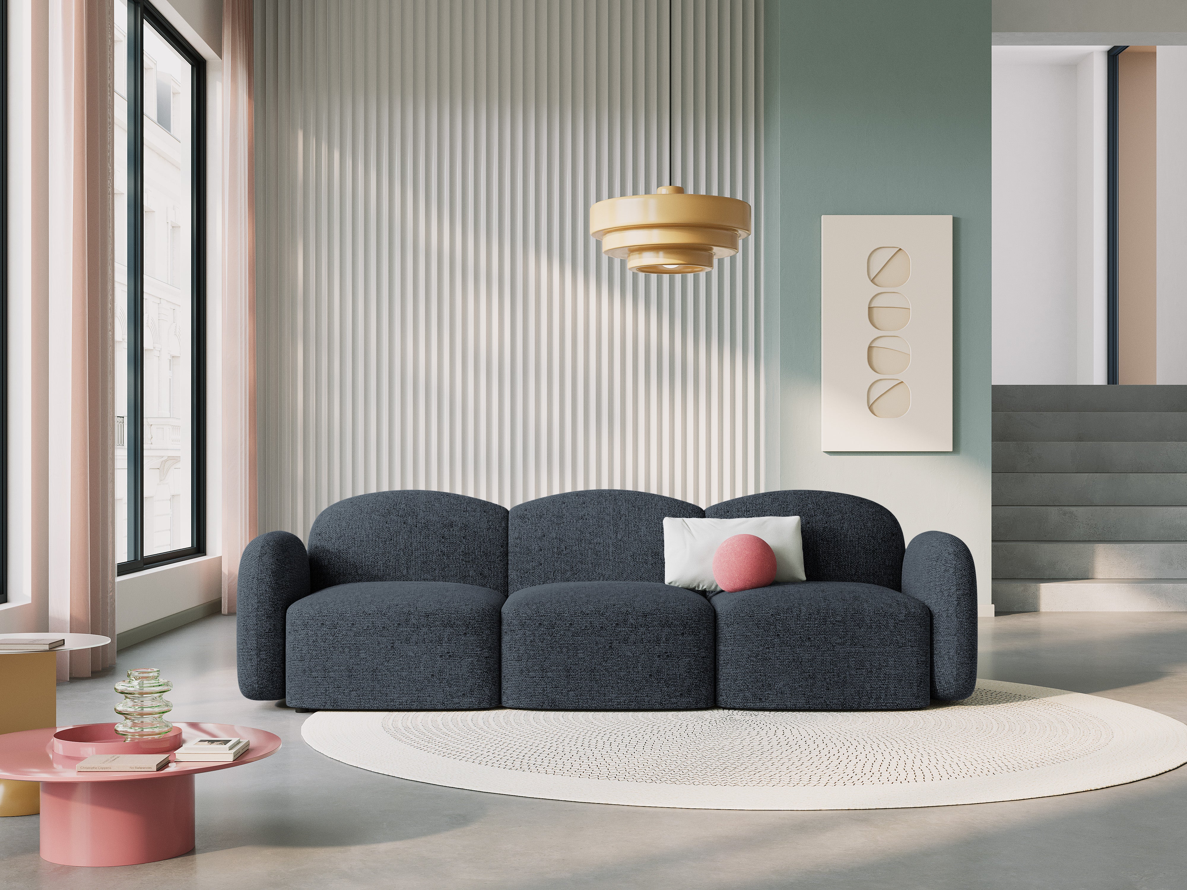 Sofa 3-osobowa BLAIR szenil granatowy melanż Micadoni Eye on Design