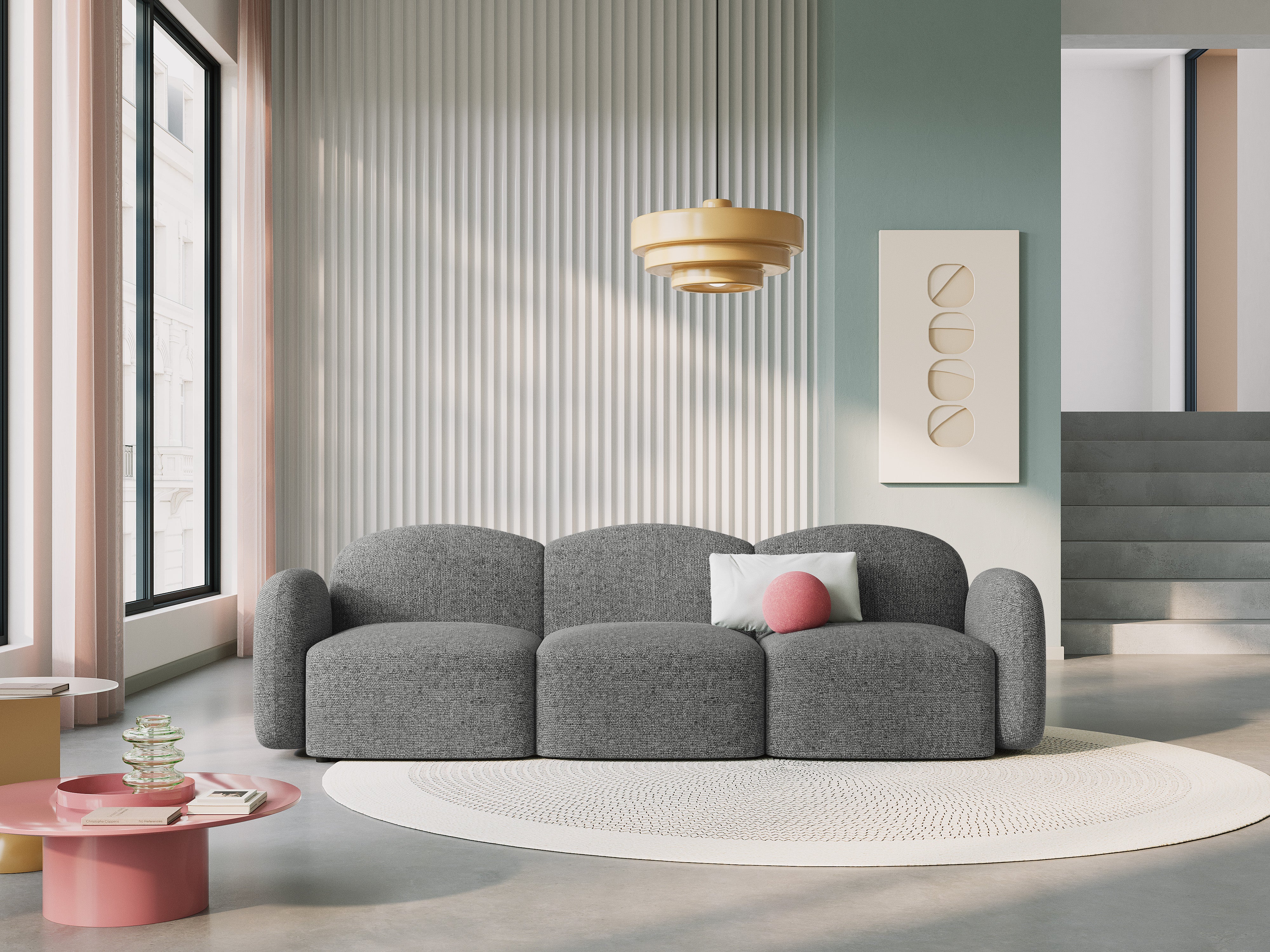 Sofa 3-osobowa BLAIR szenil ciemnoszary melanż Micadoni Eye on Design
