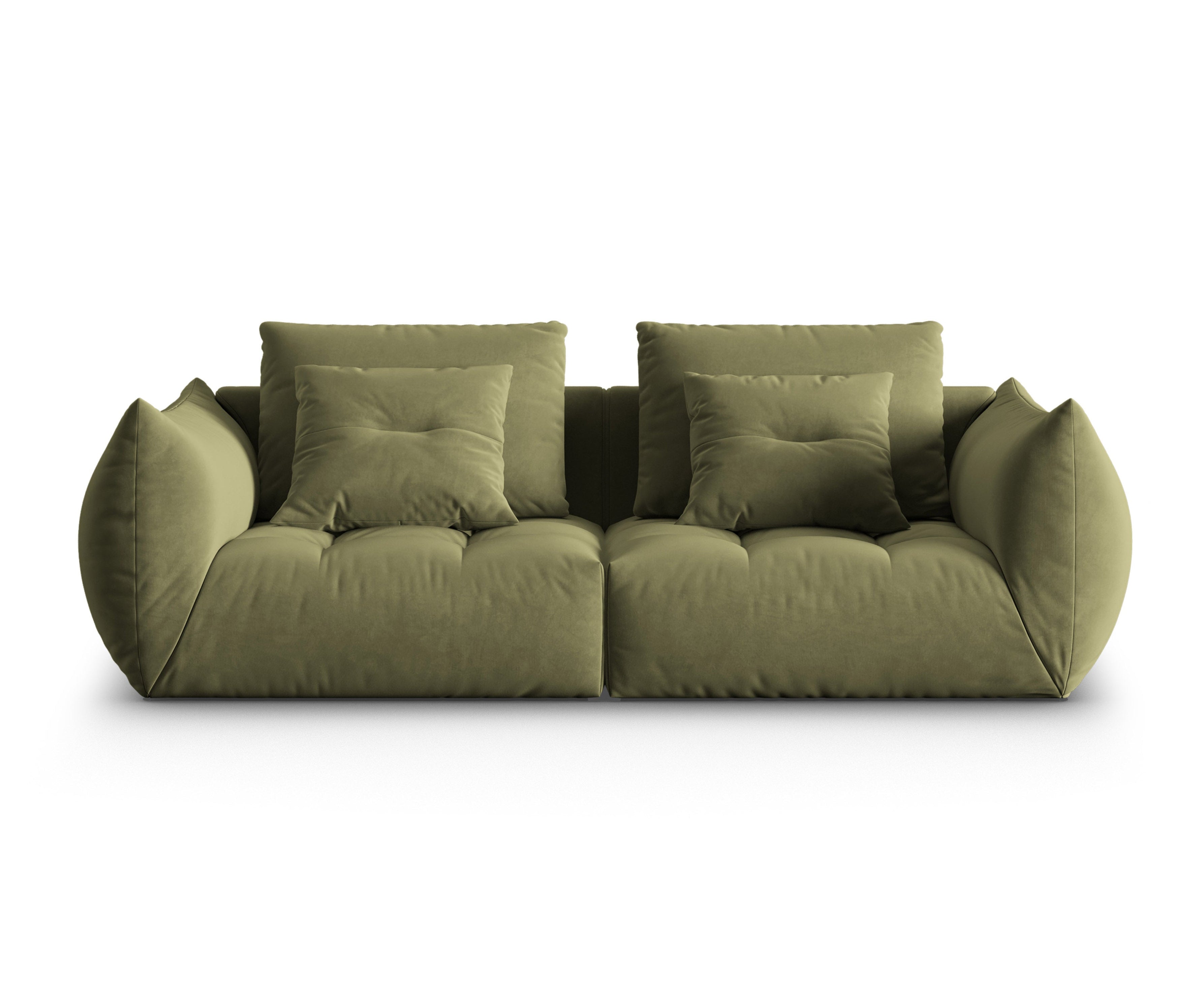 3-seater velvet sofa green green