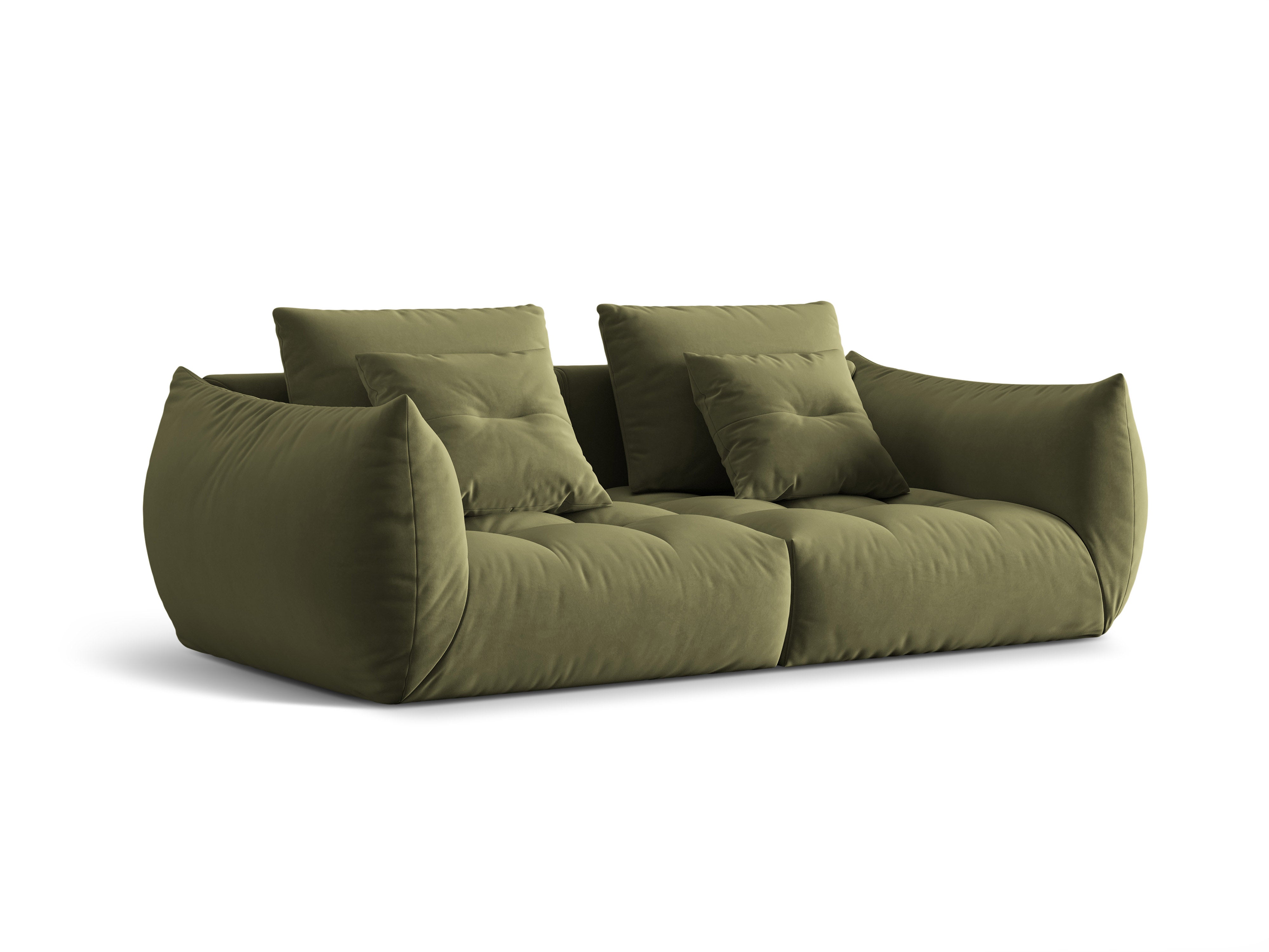 3-seater velvet sofa green green
