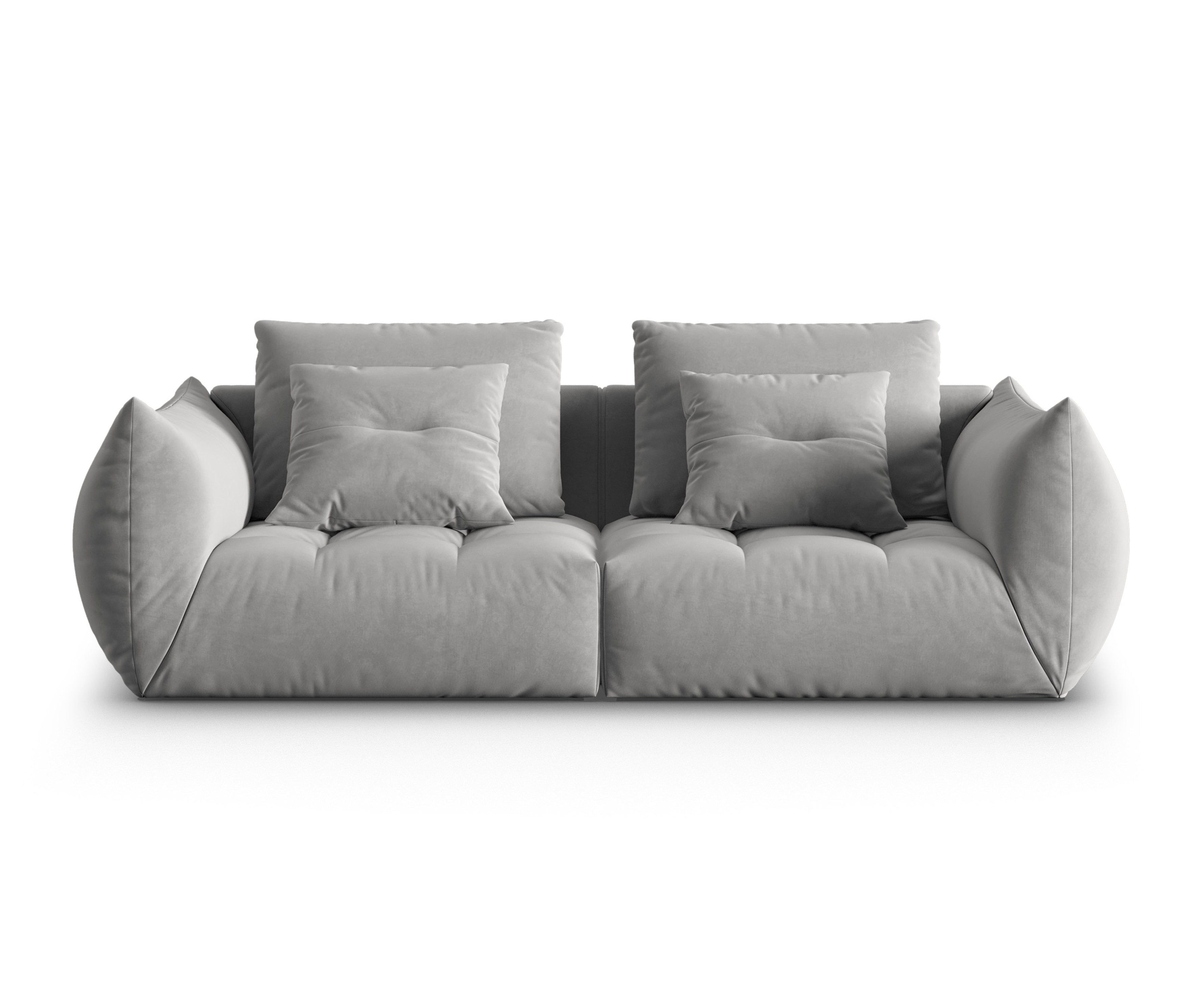 3-seater velvet sofa gray Bloom