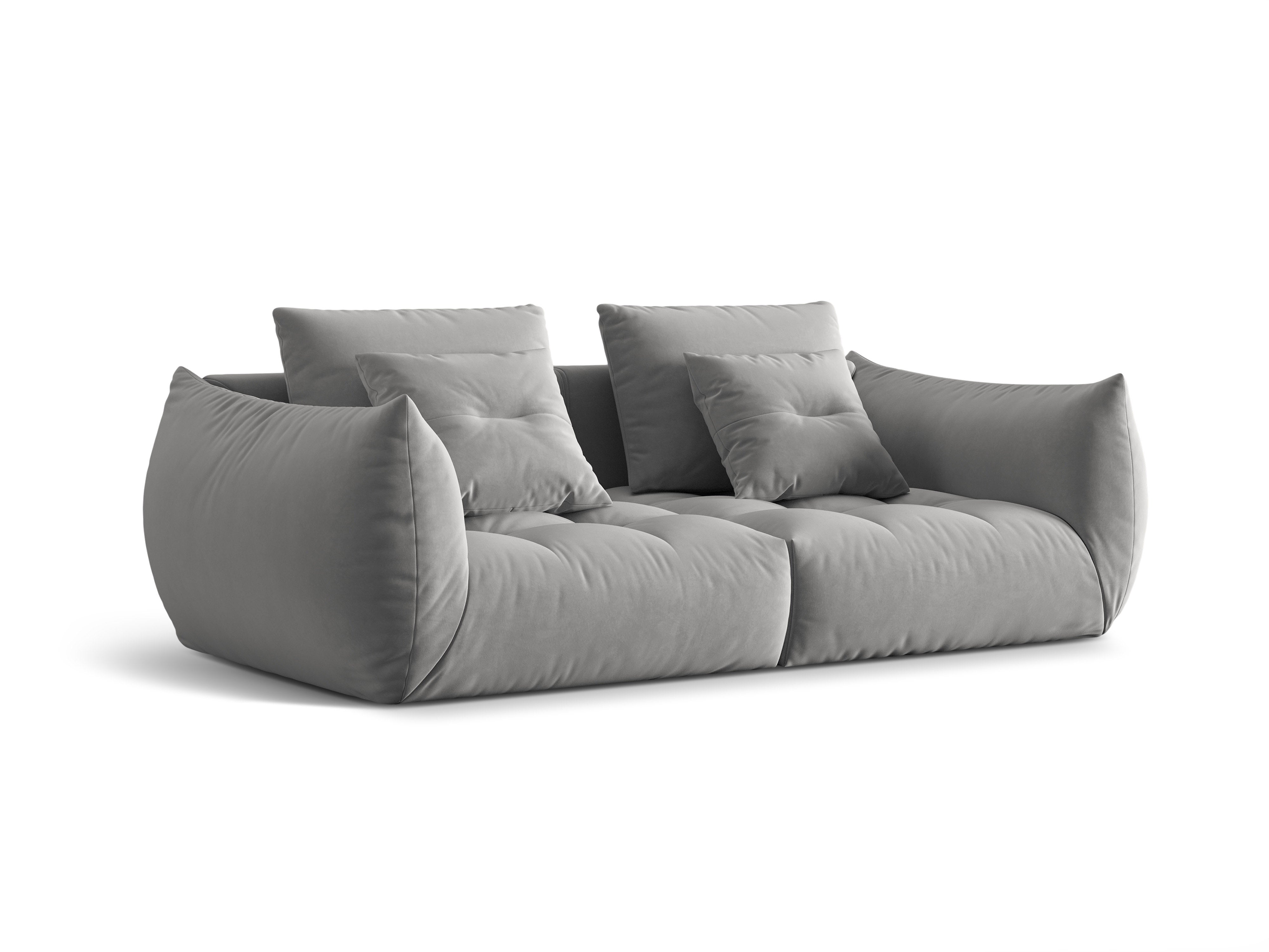 3-seater velvet sofa gray Bloom