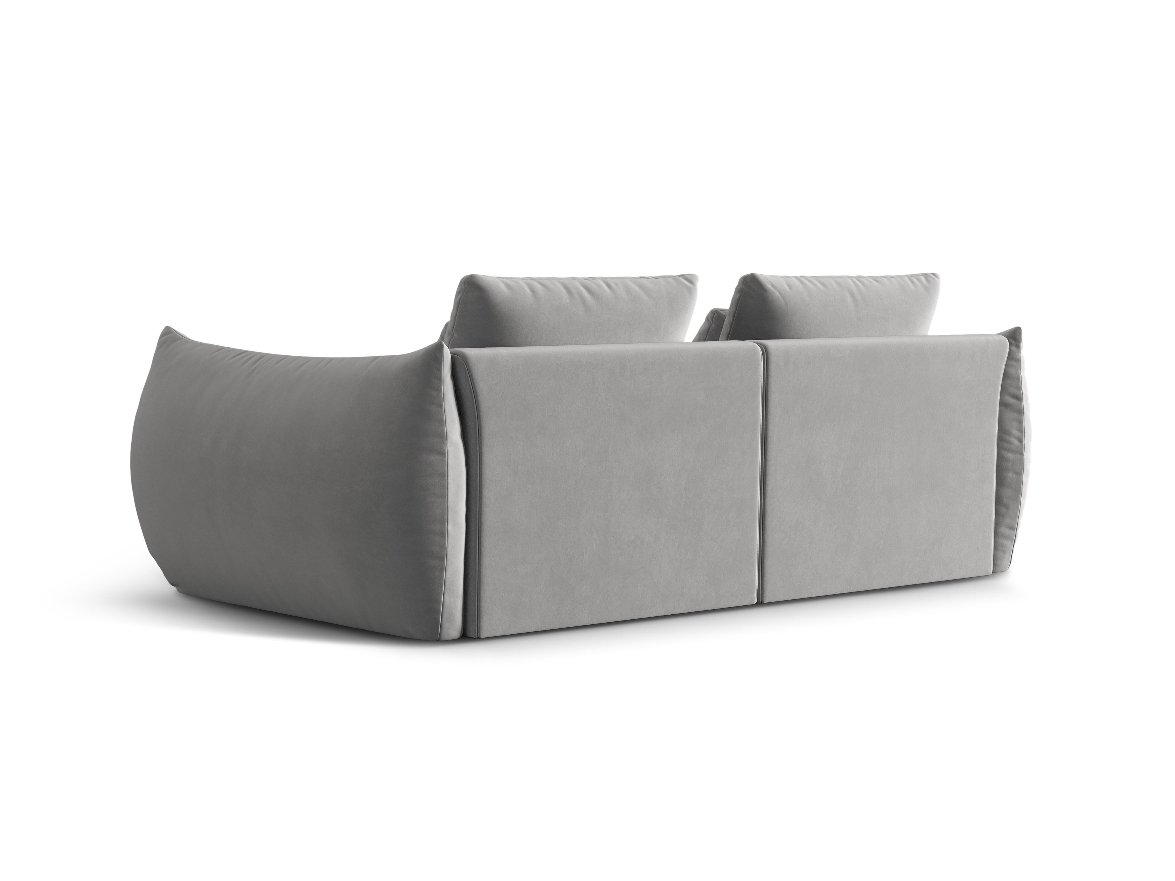 3-seater velvet sofa gray Bloom