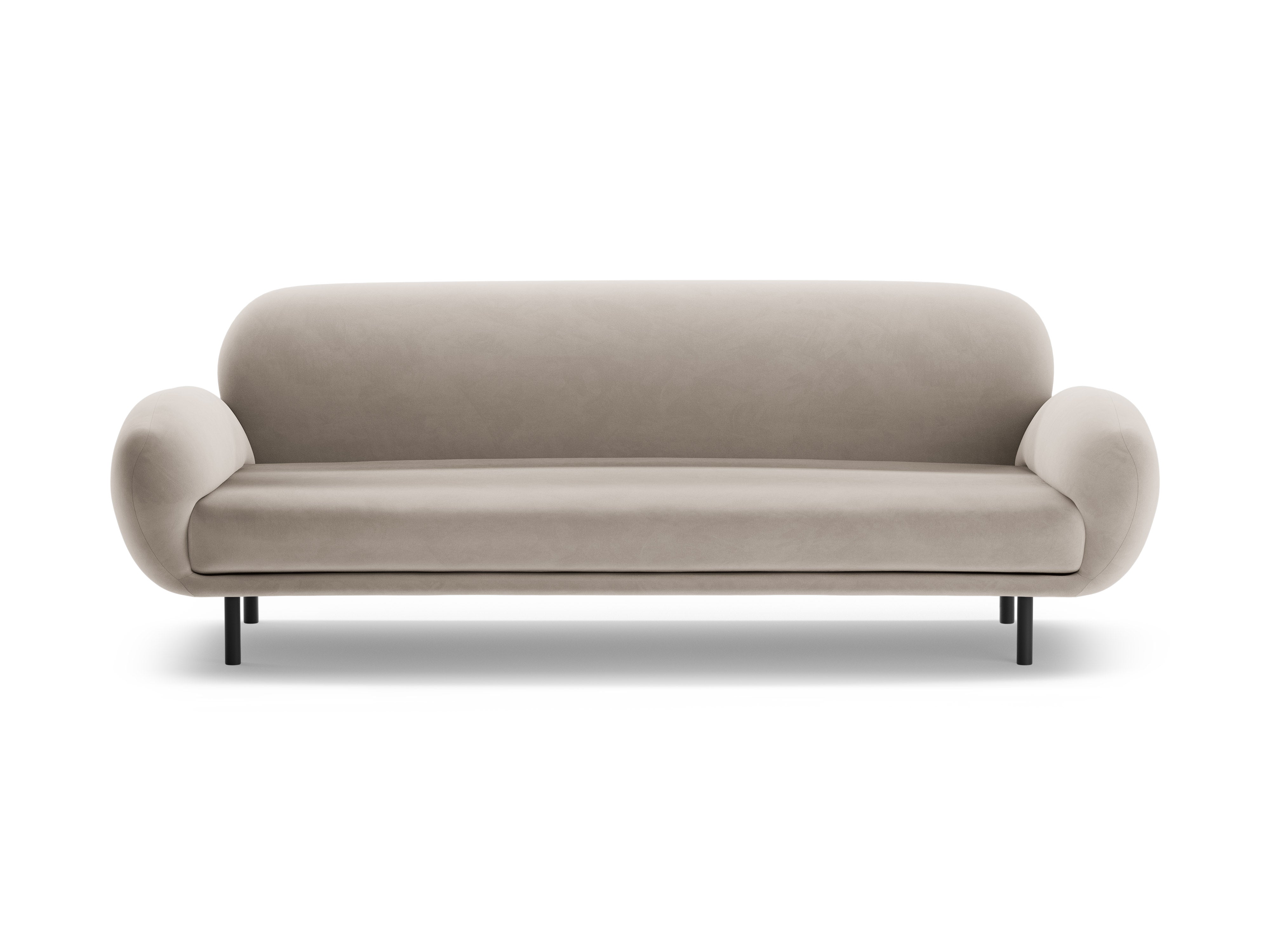 Sofa aus Samt 3-sitzig POPPY hellbeige