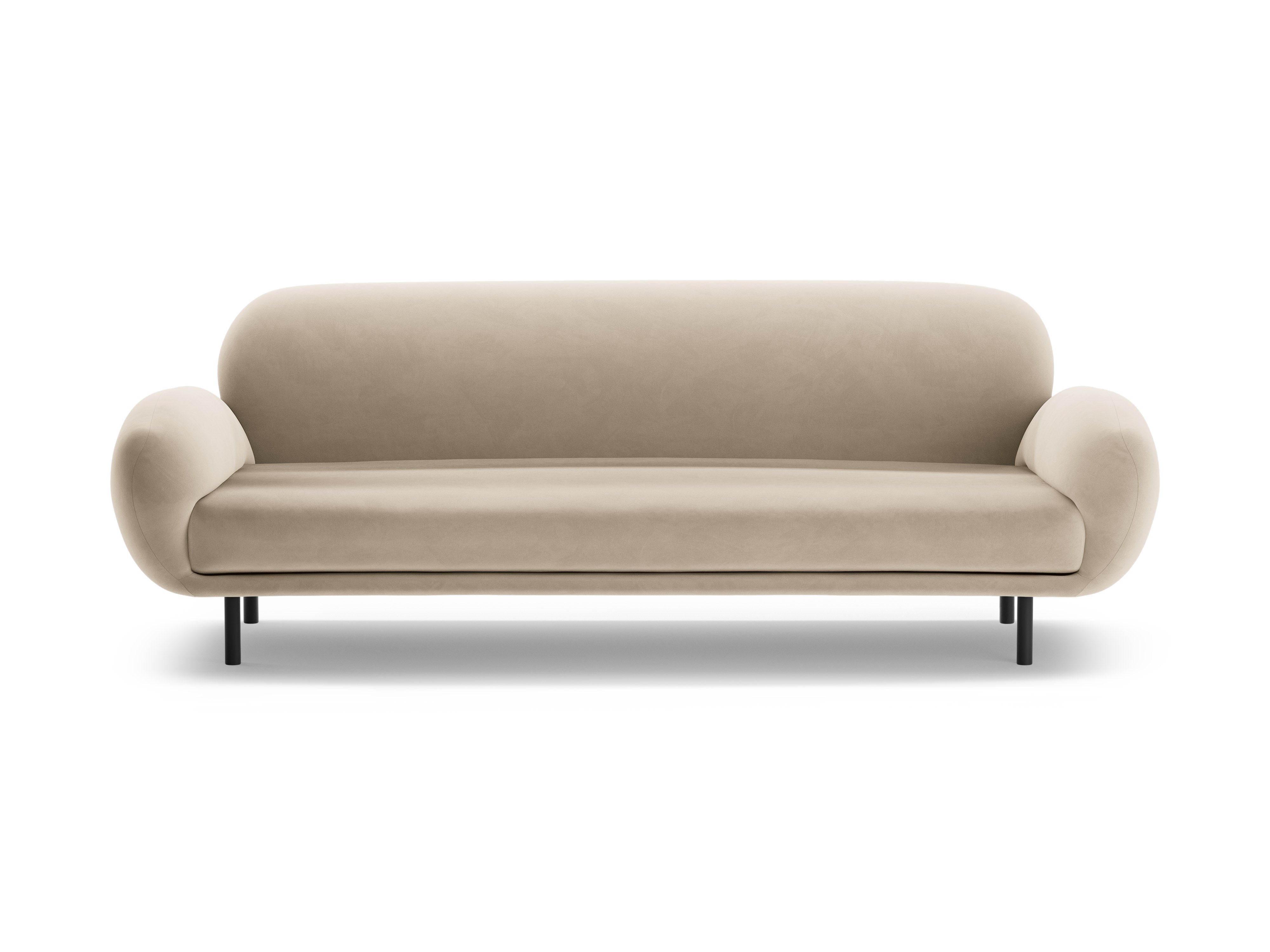 Velvet 3-Seater Sofa POPPY ecru