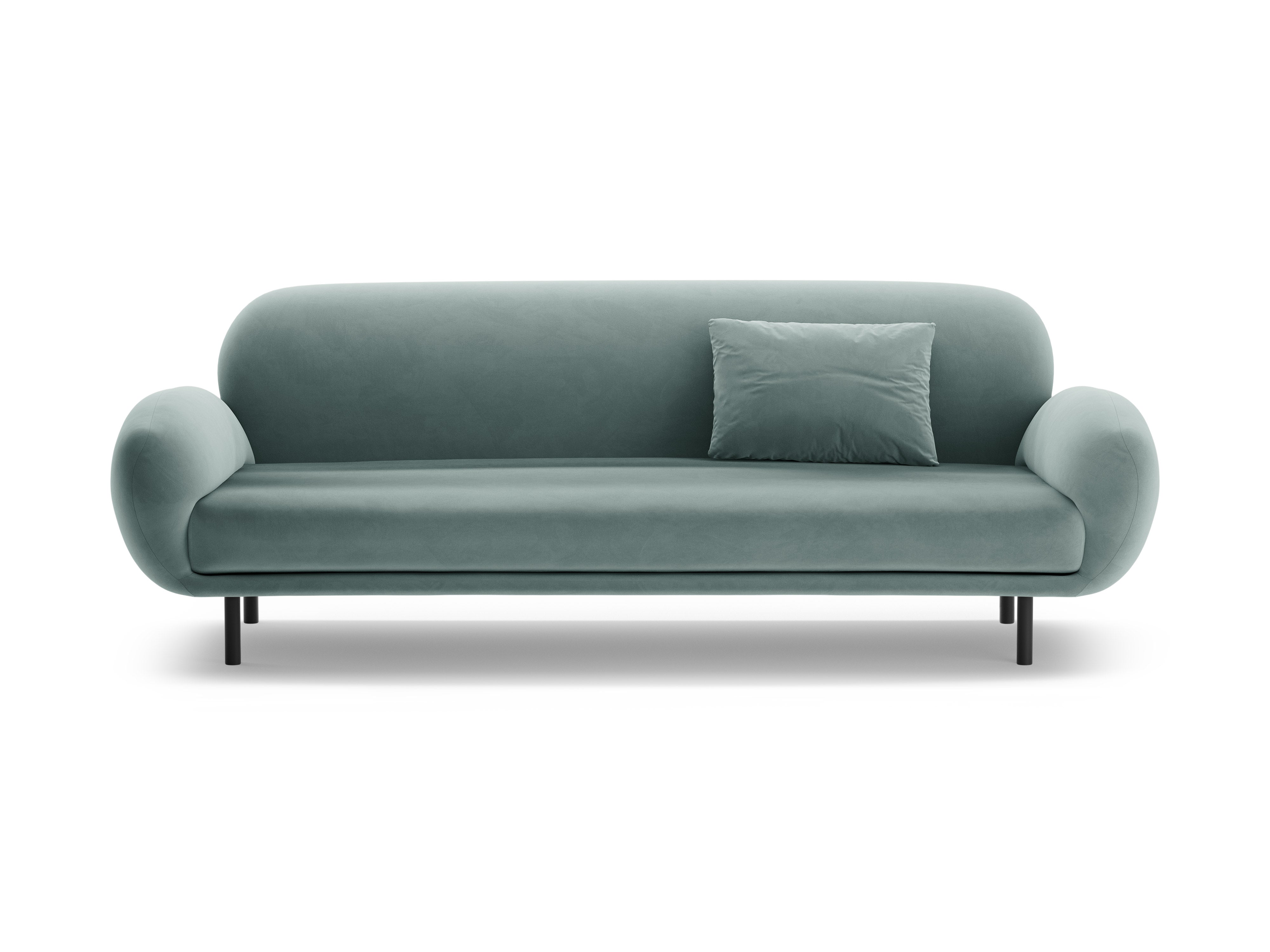 Velvet 3-Seater Sofa POPPY Light Blue