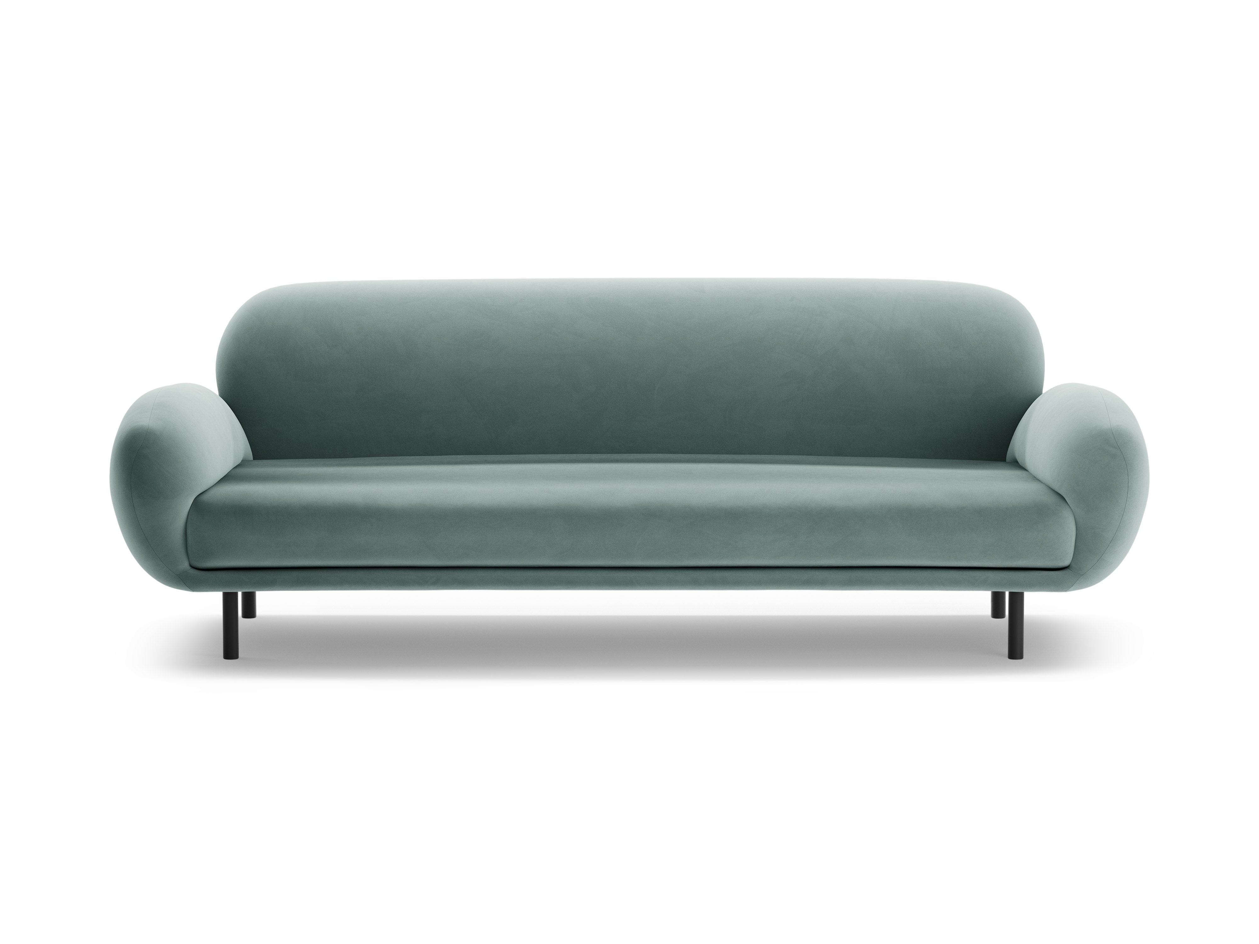 Velvet 3-Seater Sofa POPPY Light Blue