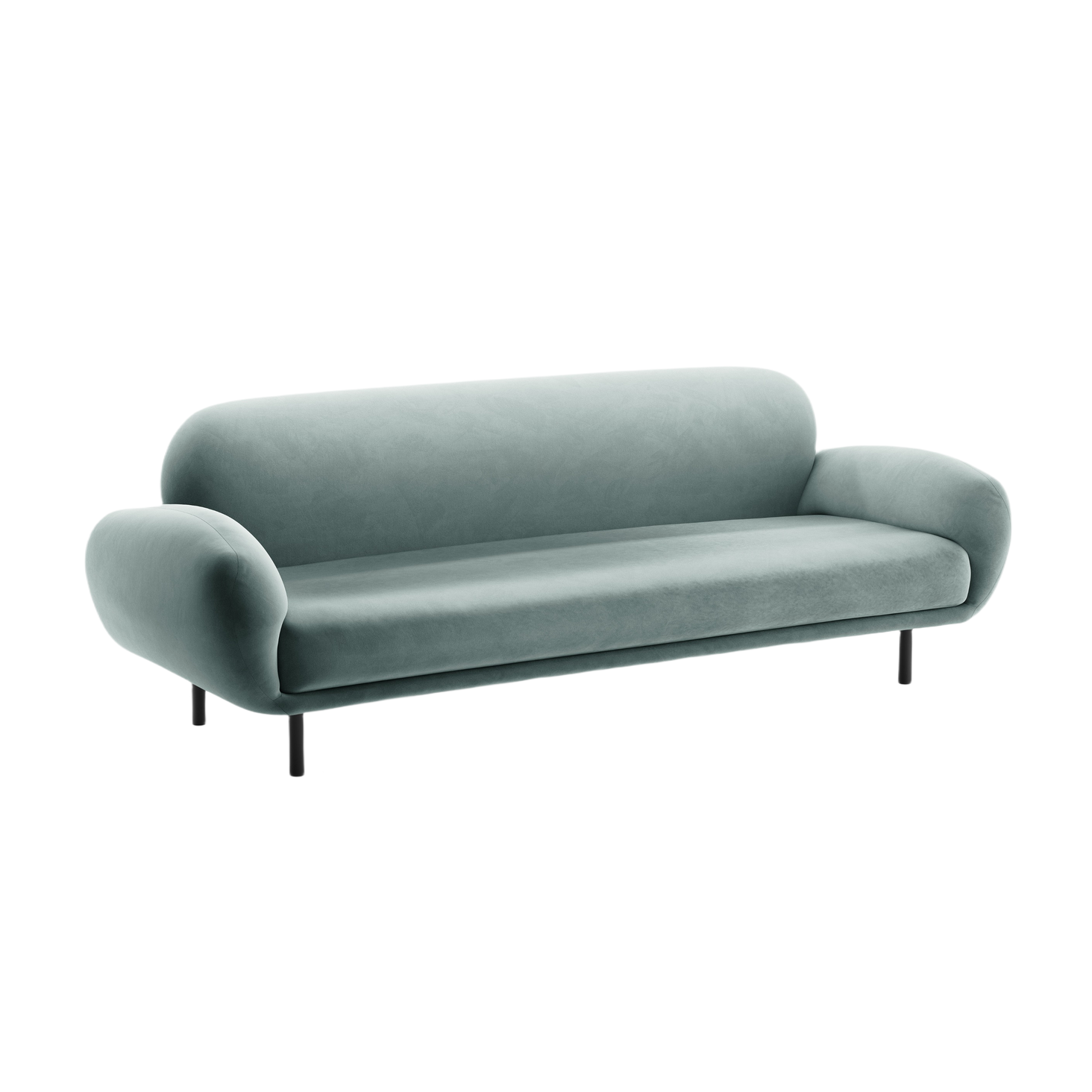 Velvet 3-Seater Sofa POPPY Light Blue