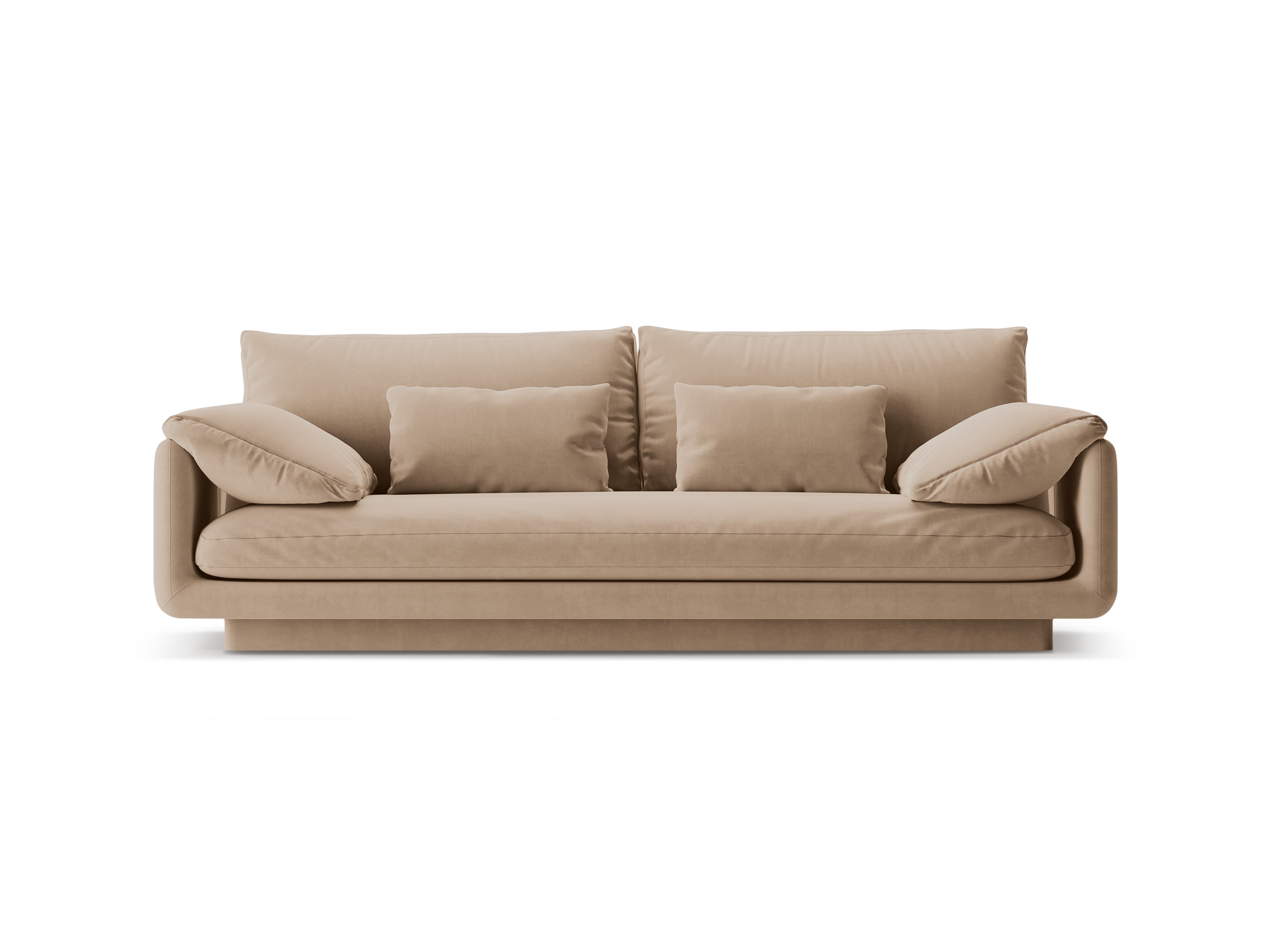 3-seater velvet sofa Torino sand
