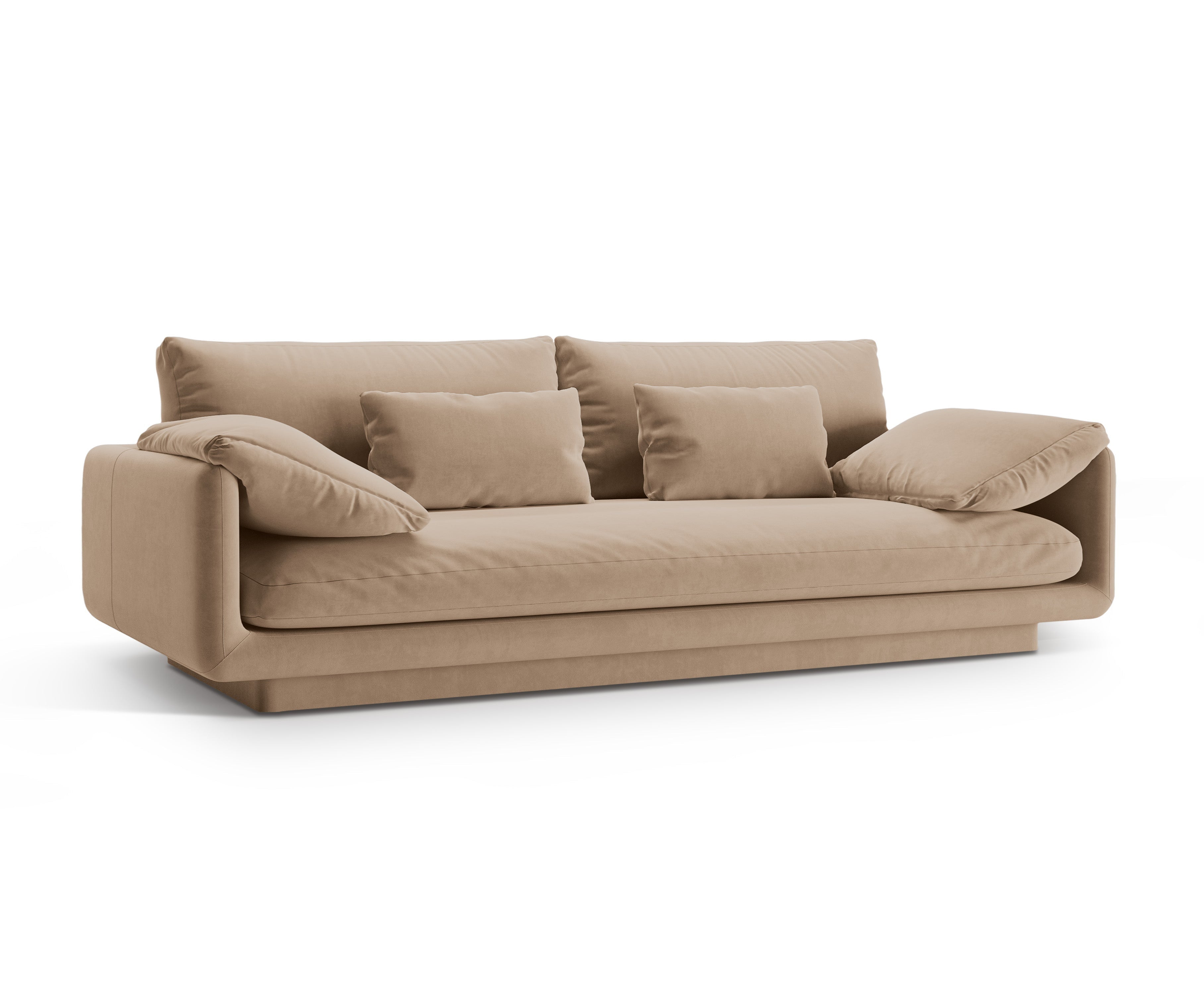 3-seater velvet sofa Torino sand
