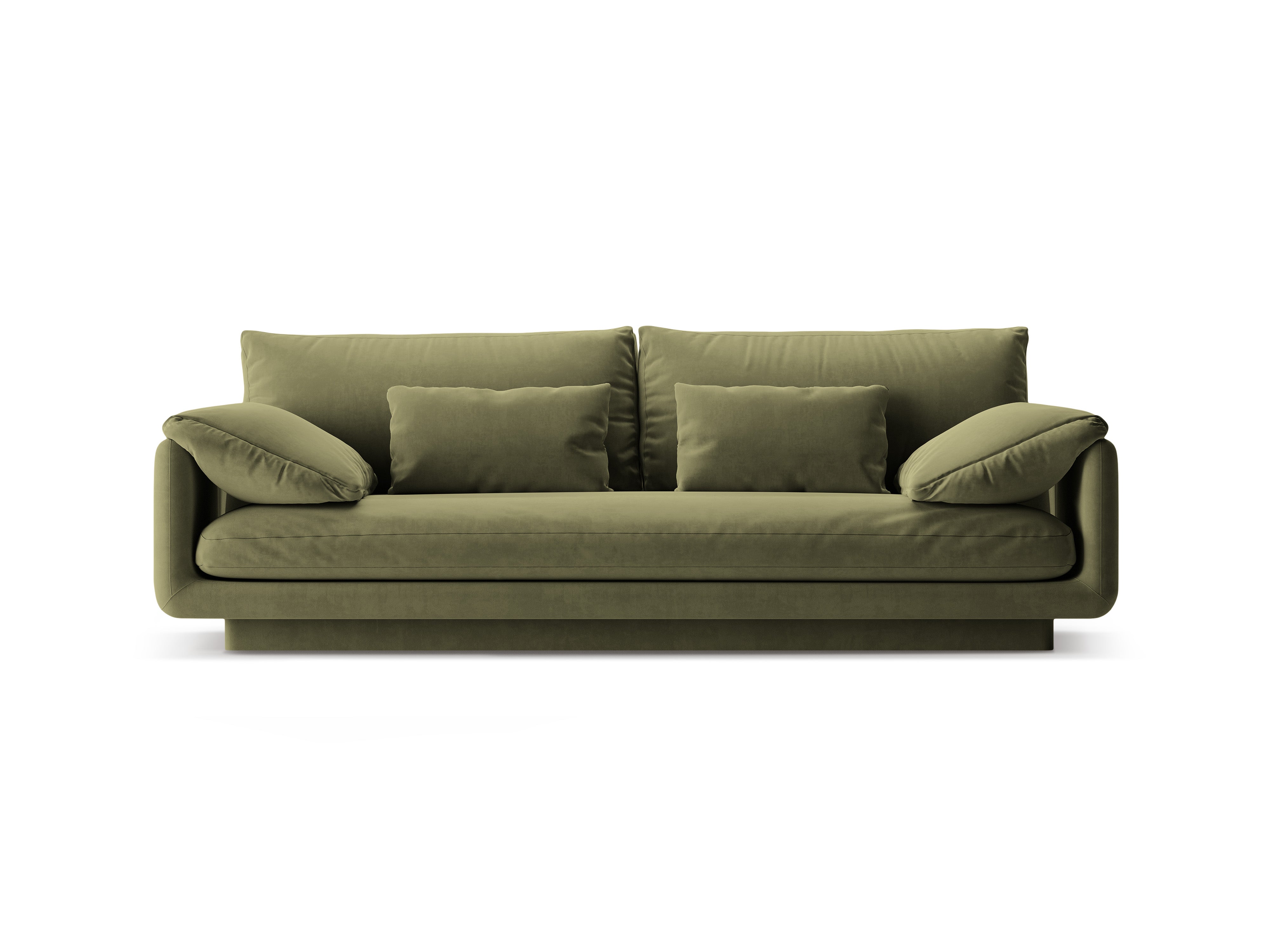 Velvet sofa 3-person torino light green