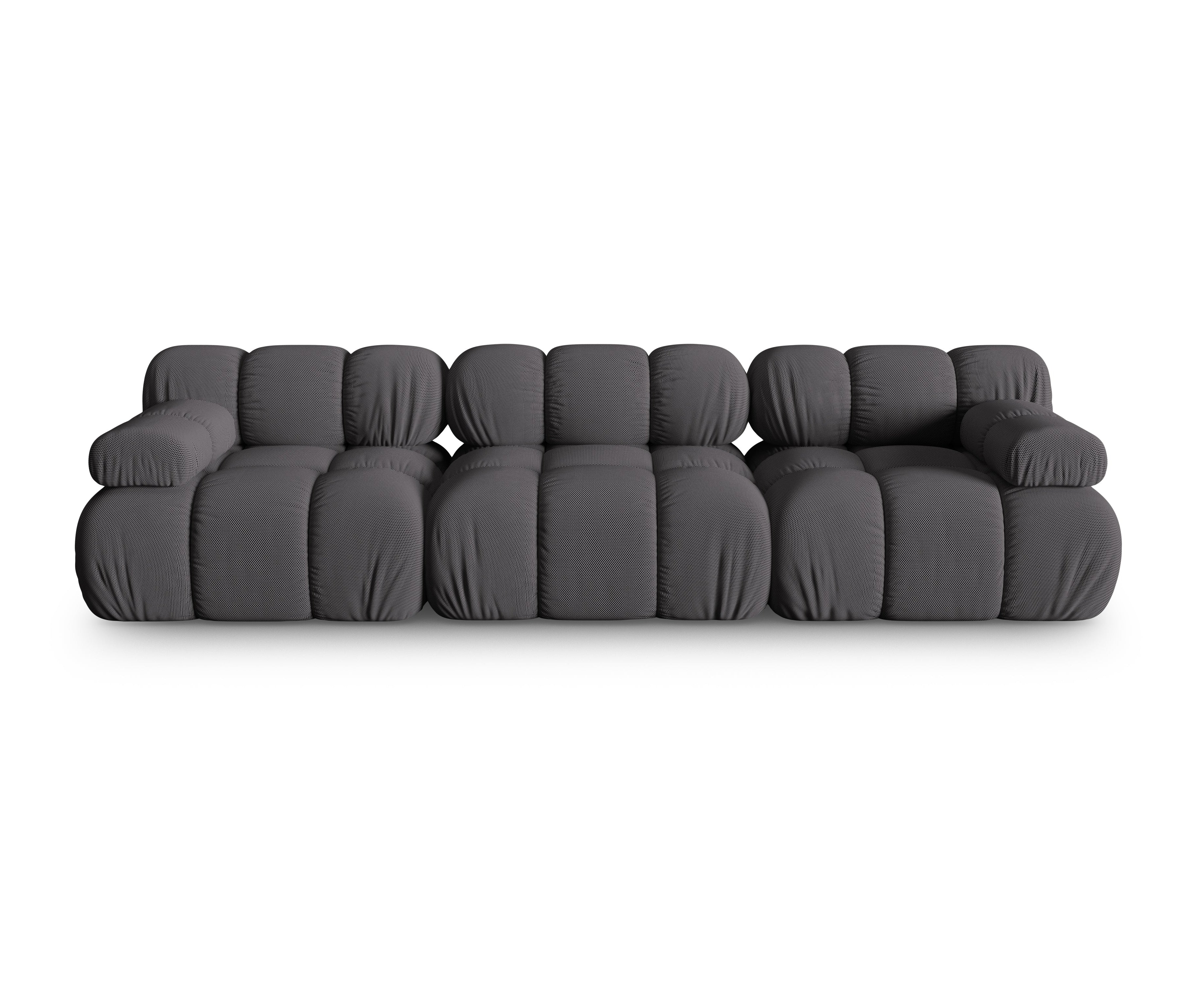 3-Seater Modular Sofa BELLIS in Dark Gray 3D Fabric