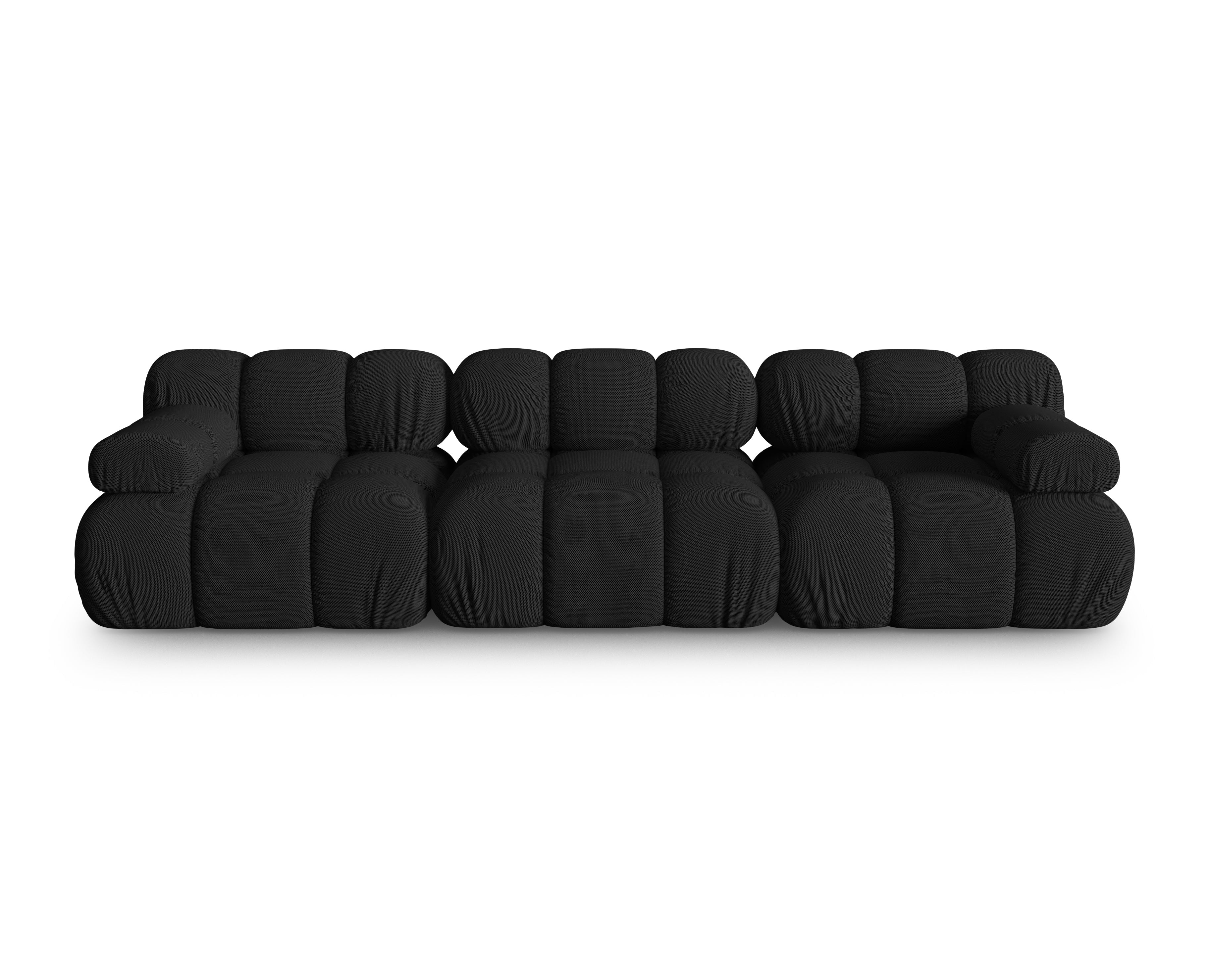 3-Seater Modular Sofa BELLIS in Black 3D Fabric