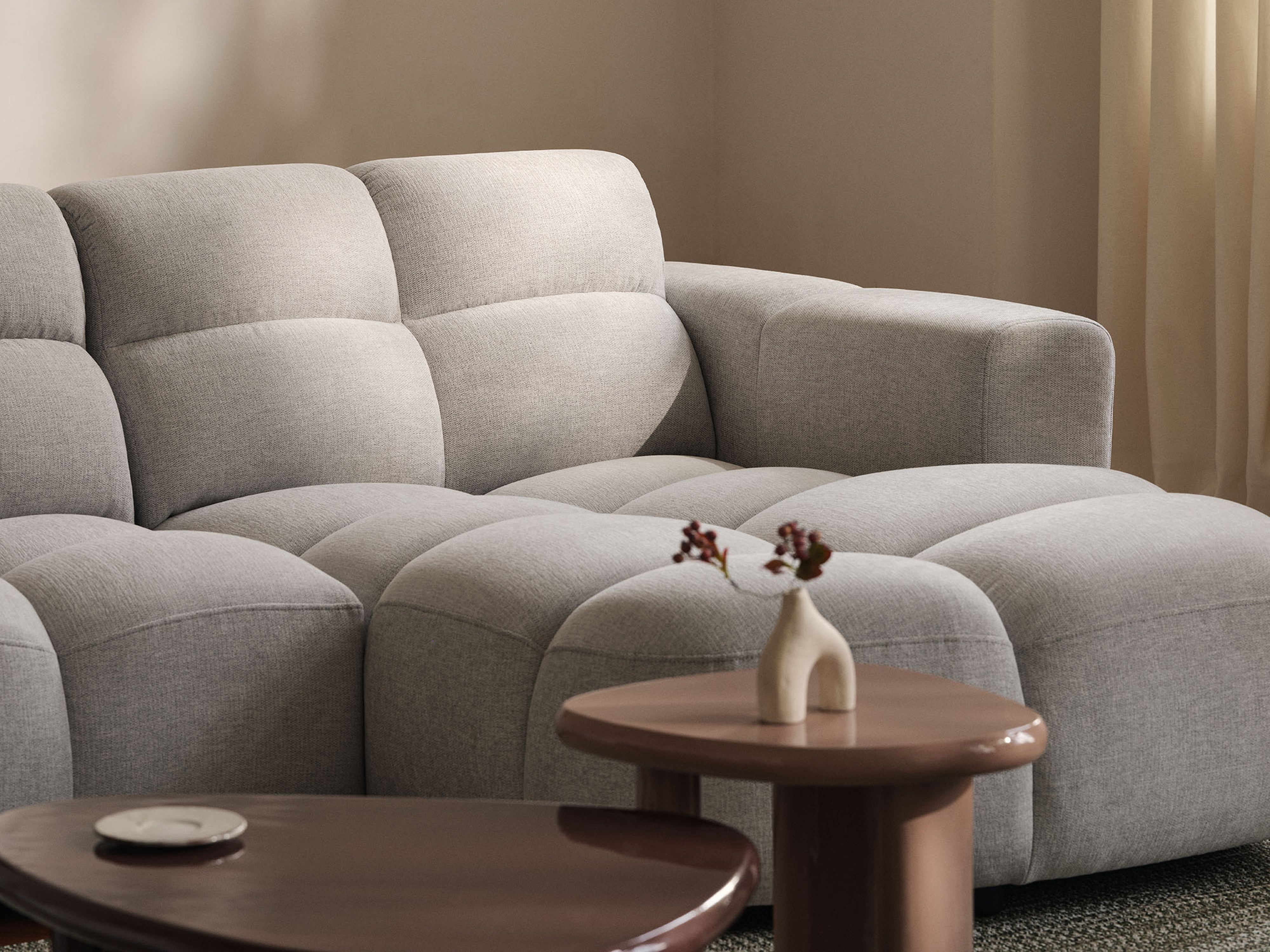 3-seater sofa LISA gray chenille