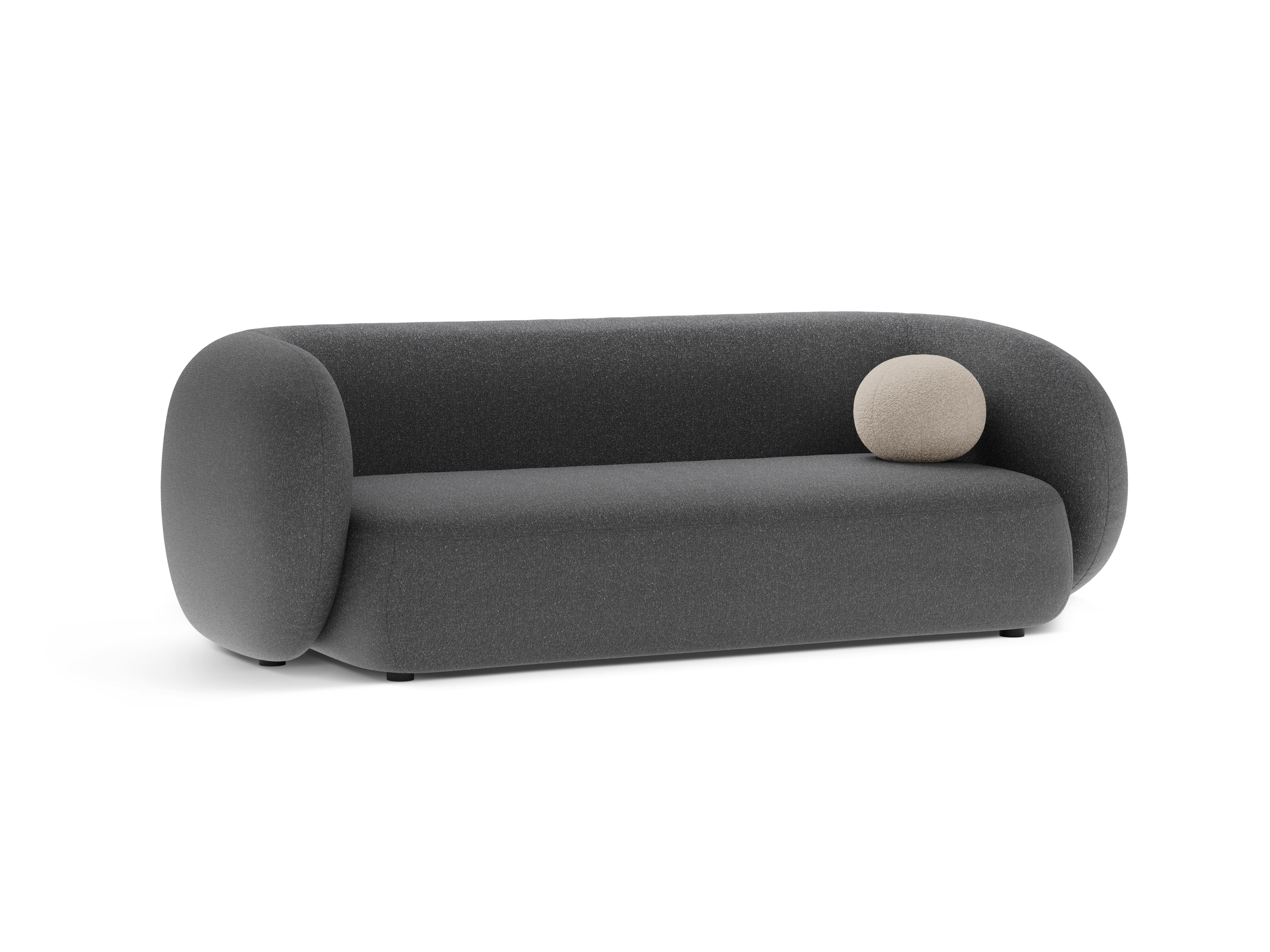 3-seater Sofa KATE dark gray mélange