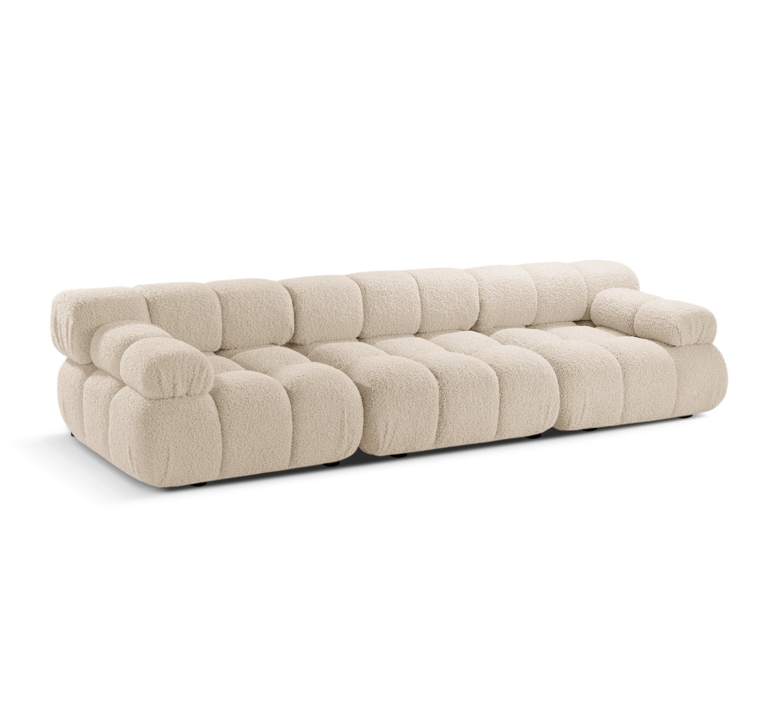 BELLIS Beige Boucle 3-Seater Modular Sofa
